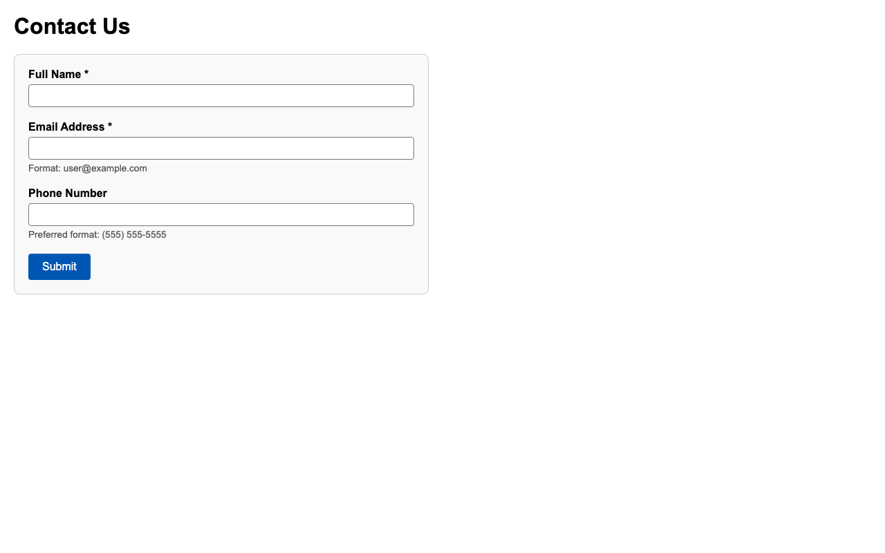 Screenshot sample 3 for simple-contact-form / Gemini 3 Pro Preview