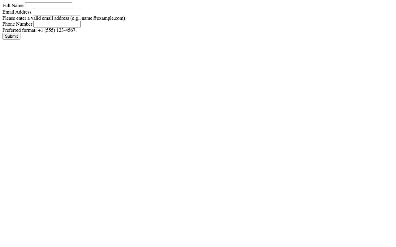 Screenshot sample 1 for simple-contact-form / GPT-5.2 Codex