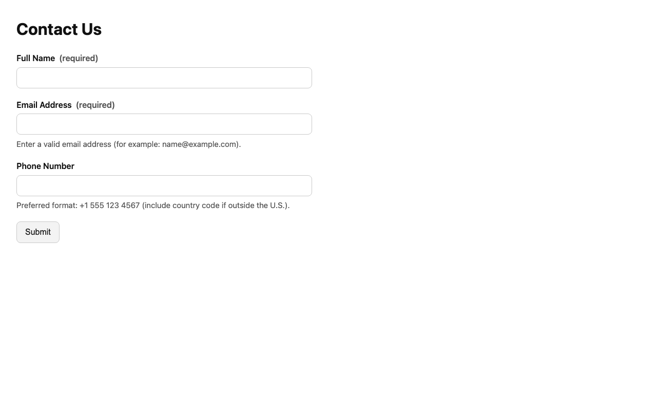 Screenshot sample 0 for simple-contact-form / GPT-5.2