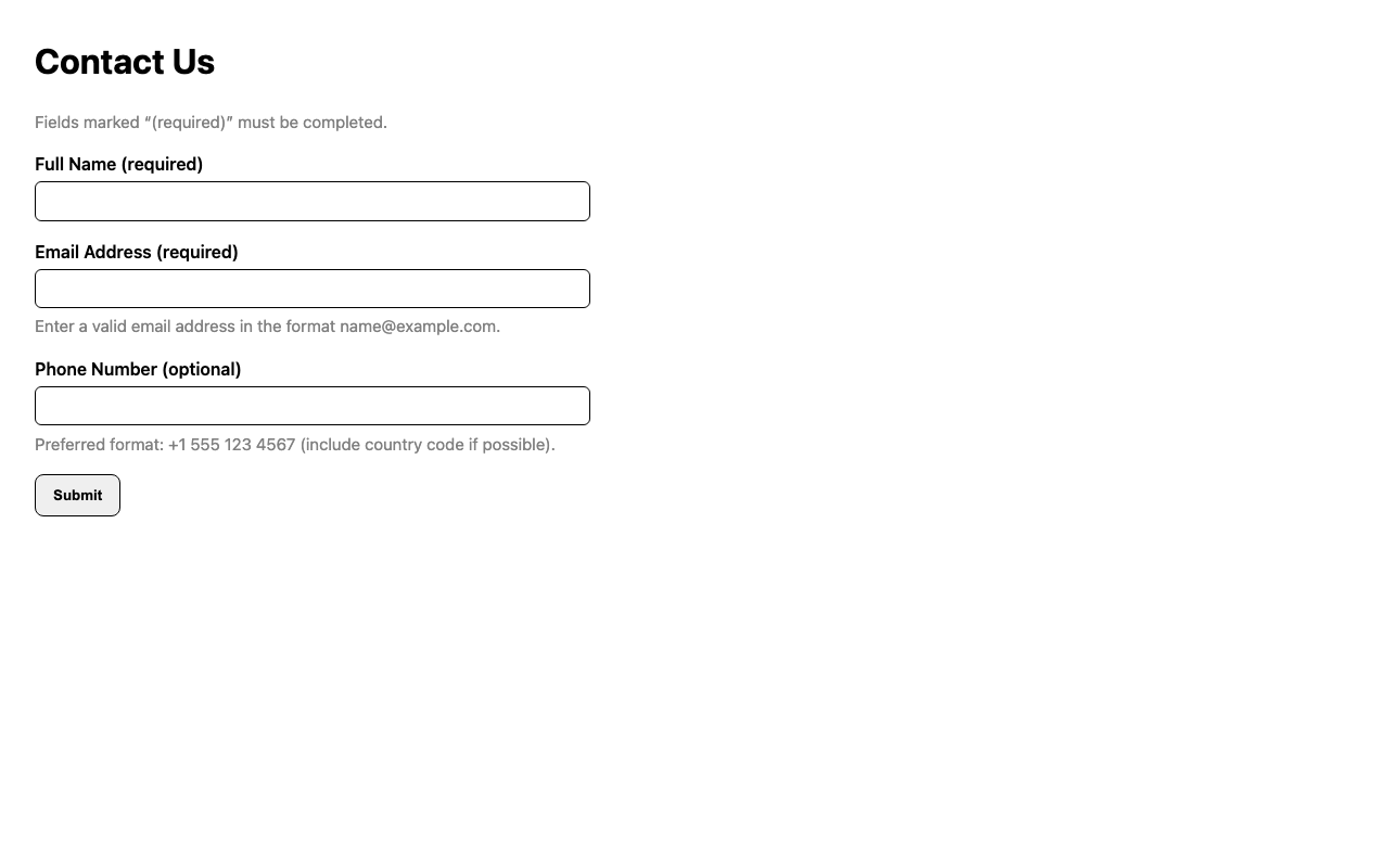 Screenshot sample 1 for simple-contact-form / GPT-5.2