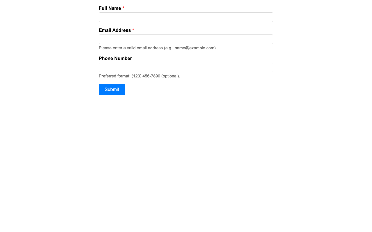 Screenshot sample 4 for simple-contact-form / Grok 4 Fast Non-Reasoning