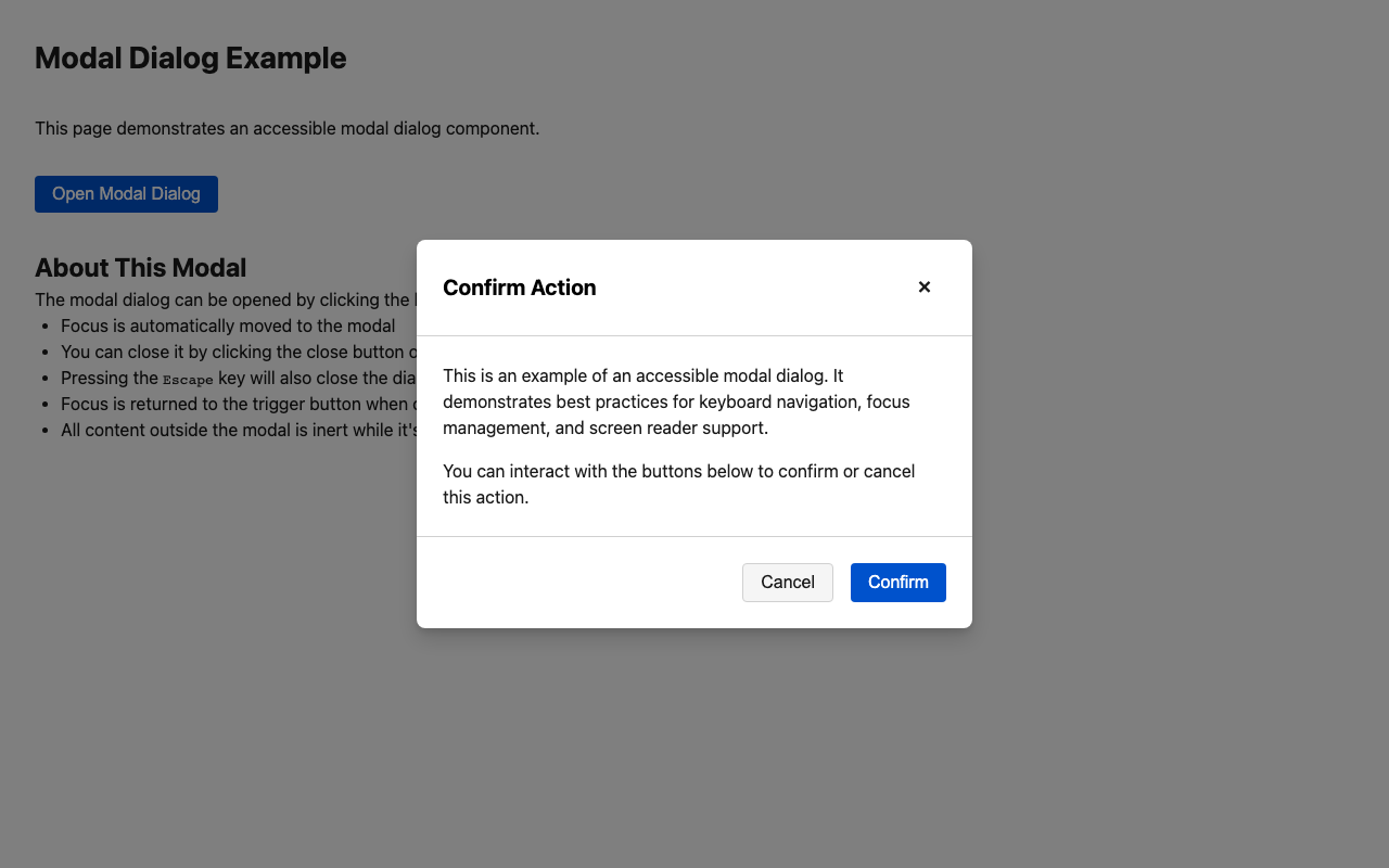 Screenshot sample 0 for modal-dialog / Claude Haiku 4.5