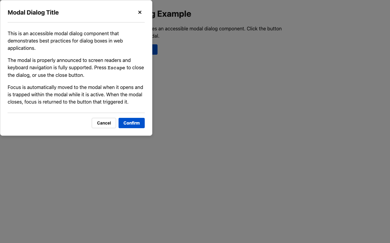 Screenshot sample 3 for modal-dialog / Claude Haiku 4.5