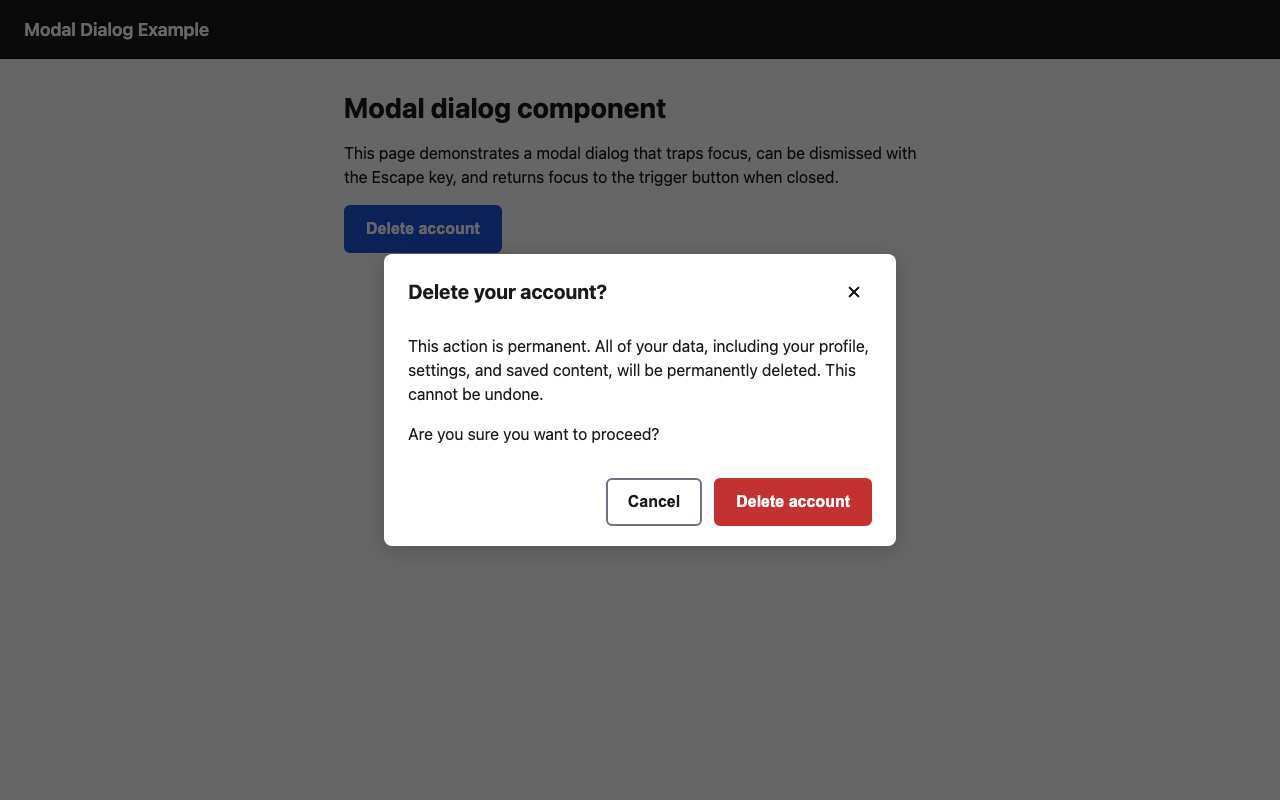 Screenshot sample 4 for modal-dialog / Claude Opus 4.6