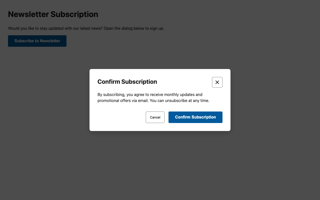 Screenshot sample 1 for modal-dialog / Gemini 3 Flash Preview