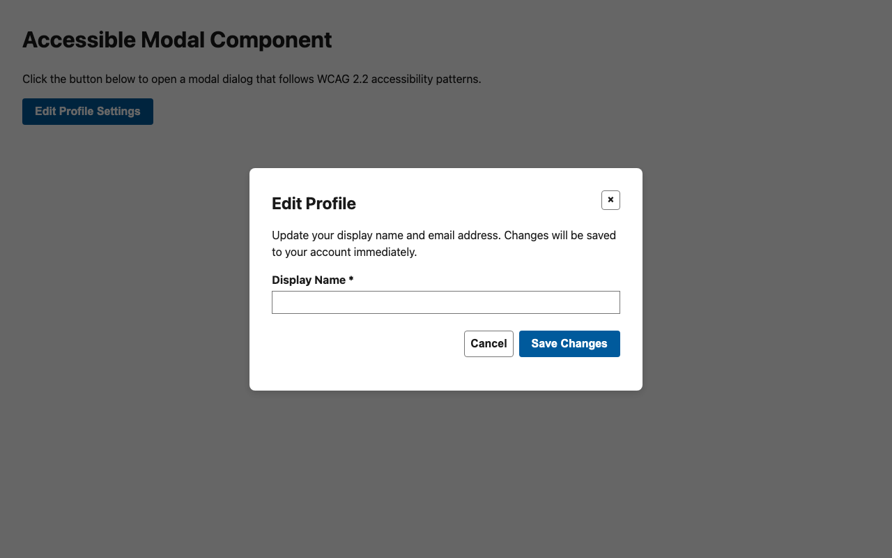 Screenshot sample 2 for modal-dialog / Gemini 3 Flash Preview