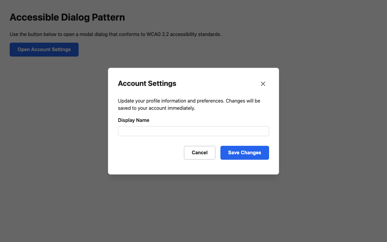 Screenshot sample 3 for modal-dialog / Gemini 3 Flash Preview