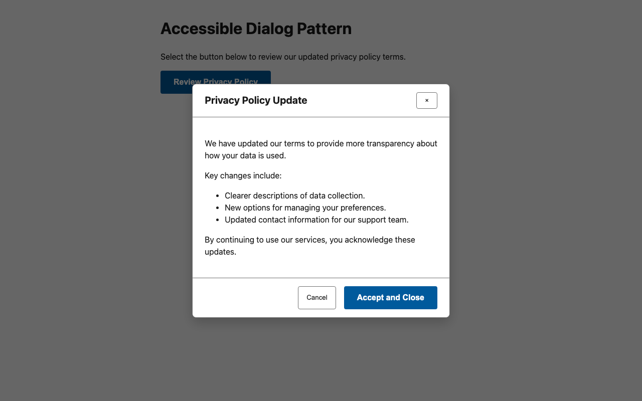 Screenshot sample 4 for modal-dialog / Gemini 3 Flash Preview