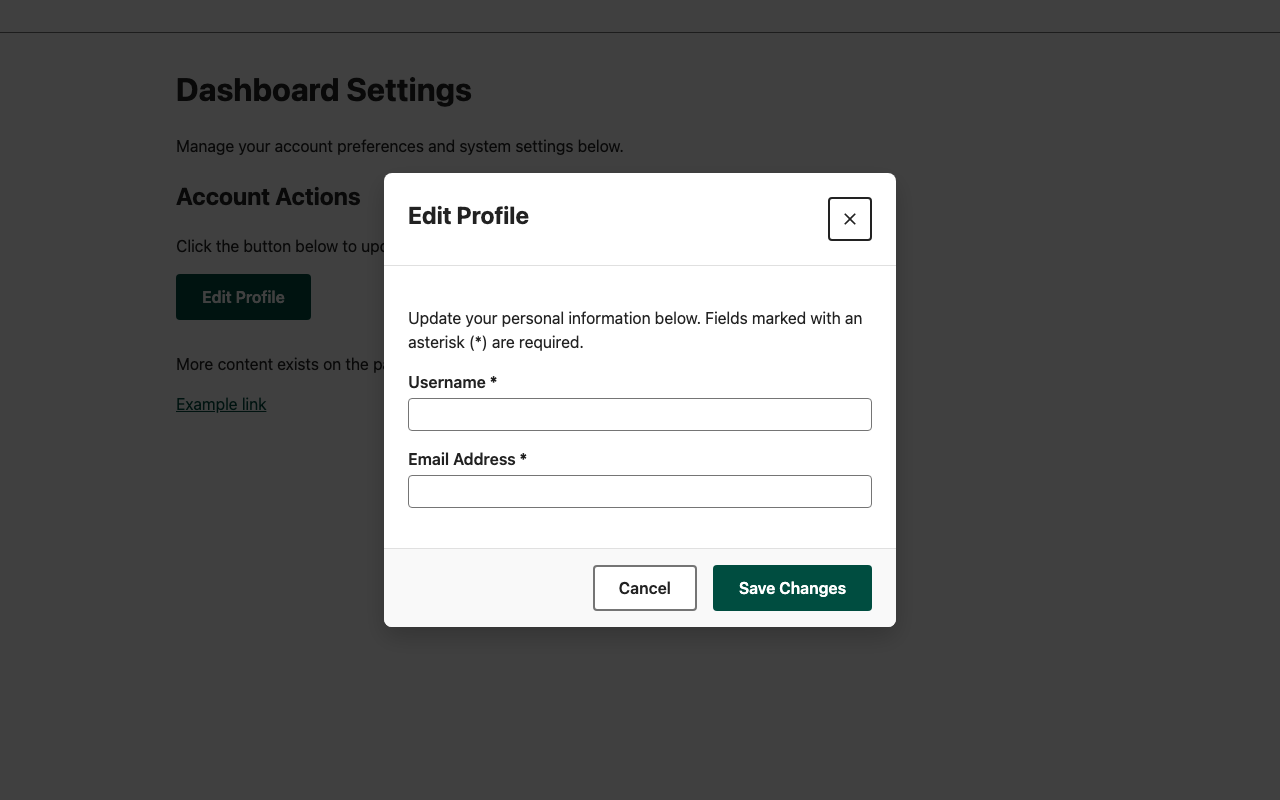 Screenshot sample 4 for modal-dialog / Gemini 3 Pro Preview