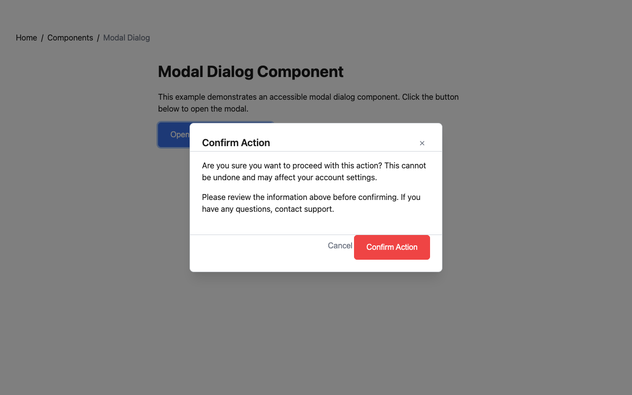 Screenshot sample 3 for modal-dialog / Grok 4 Fast Non-Reasoning