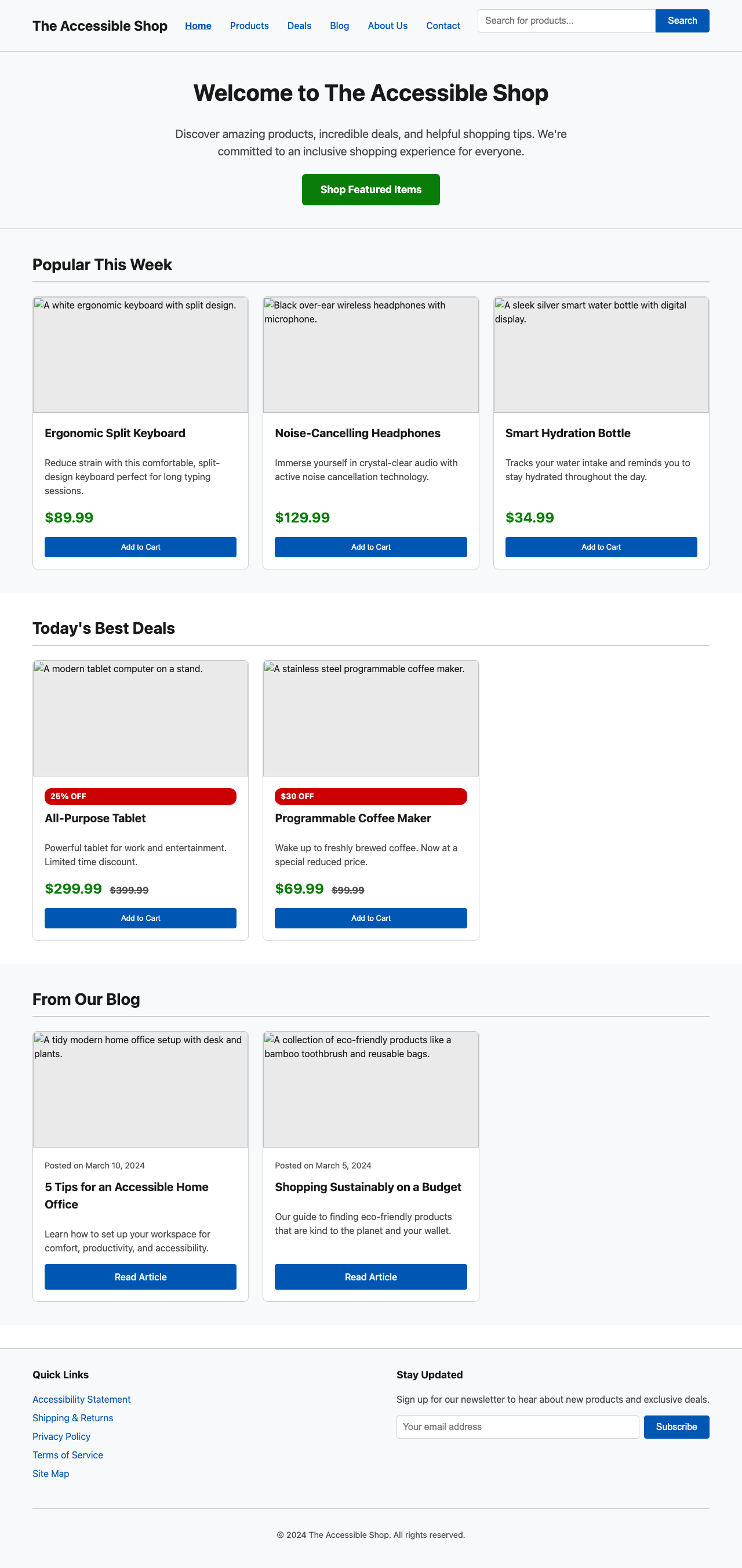 Screenshot sample 0 for shopping-home-page / DeepSeek V3.2