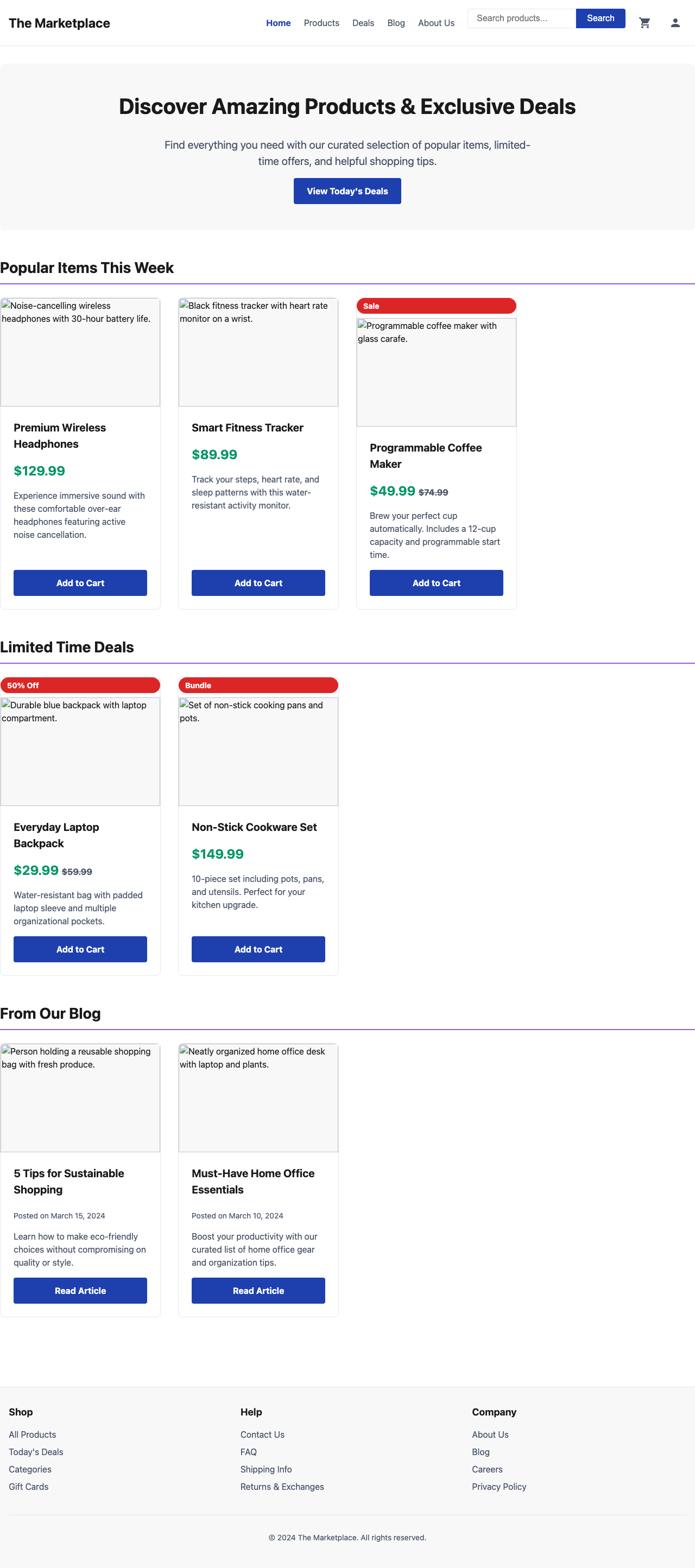 Screenshot sample 1 for shopping-home-page / DeepSeek V3.2