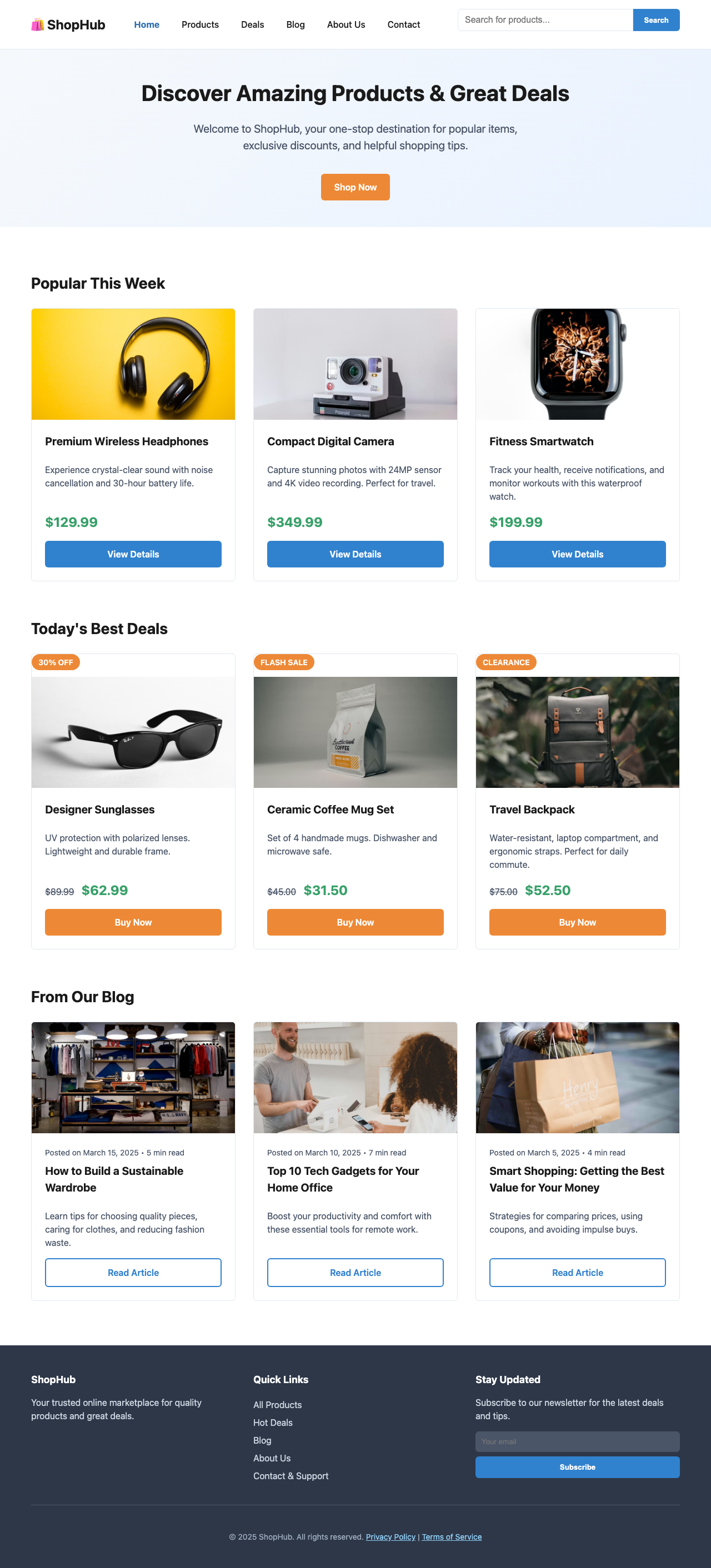 Screenshot sample 3 for shopping-home-page / DeepSeek V3.2