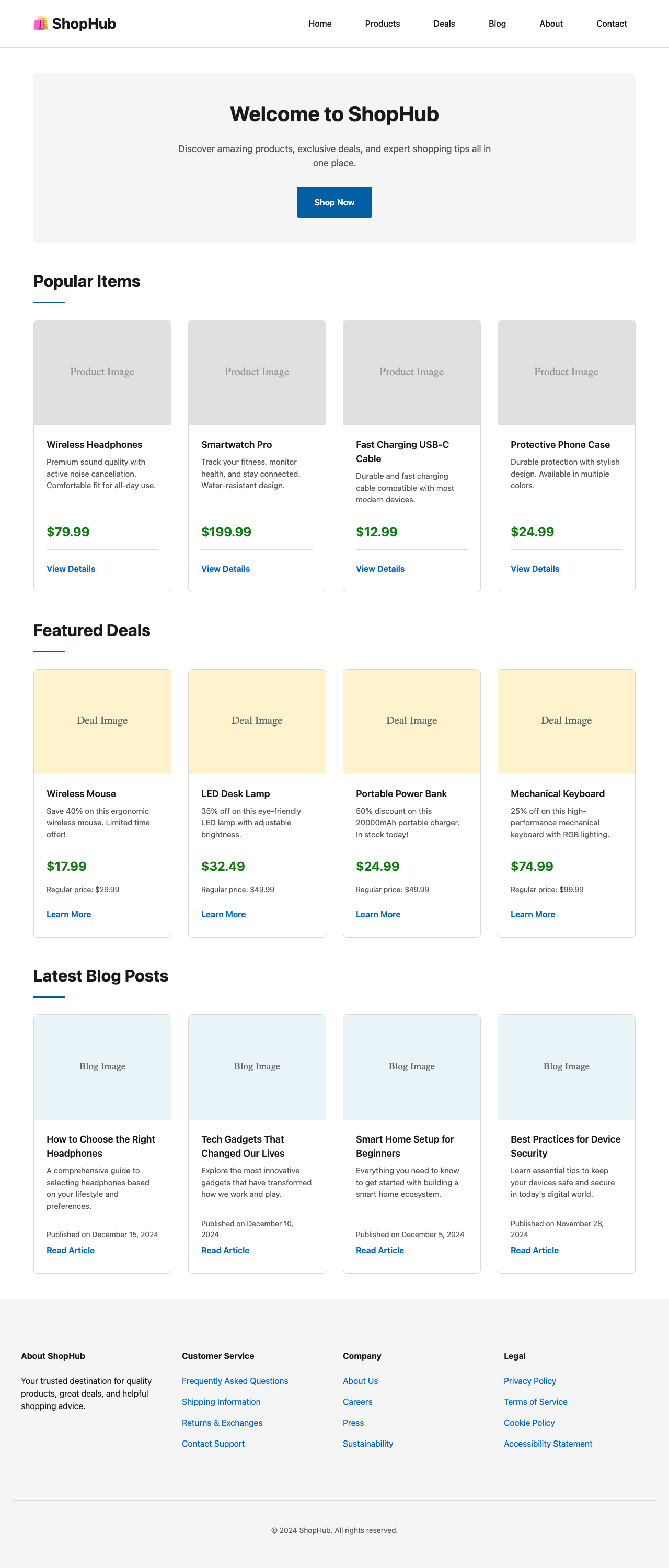 Screenshot sample 1 for shopping-home-page / Claude Haiku 4.5