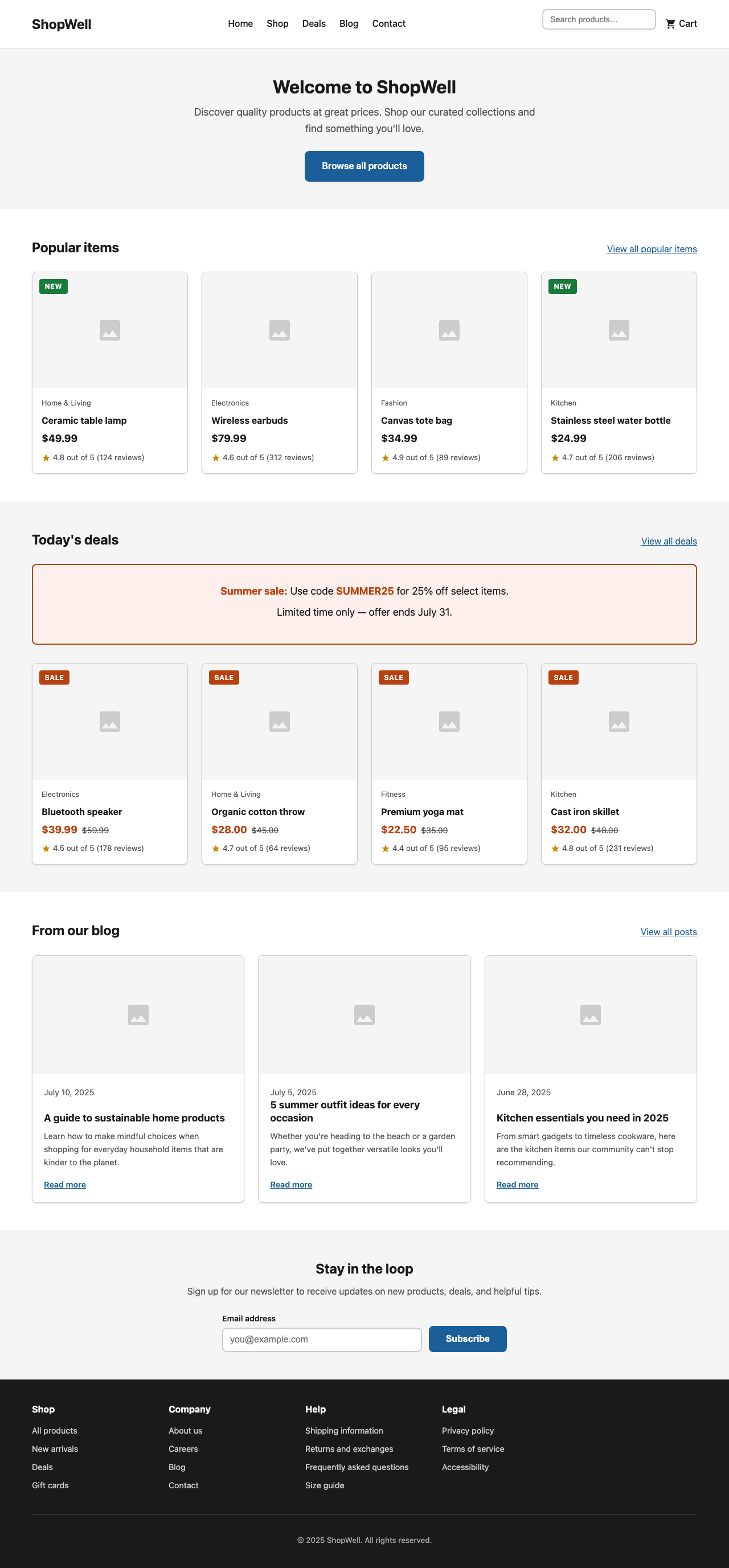Screenshot sample 1 for shopping-home-page / Claude Opus 4.6