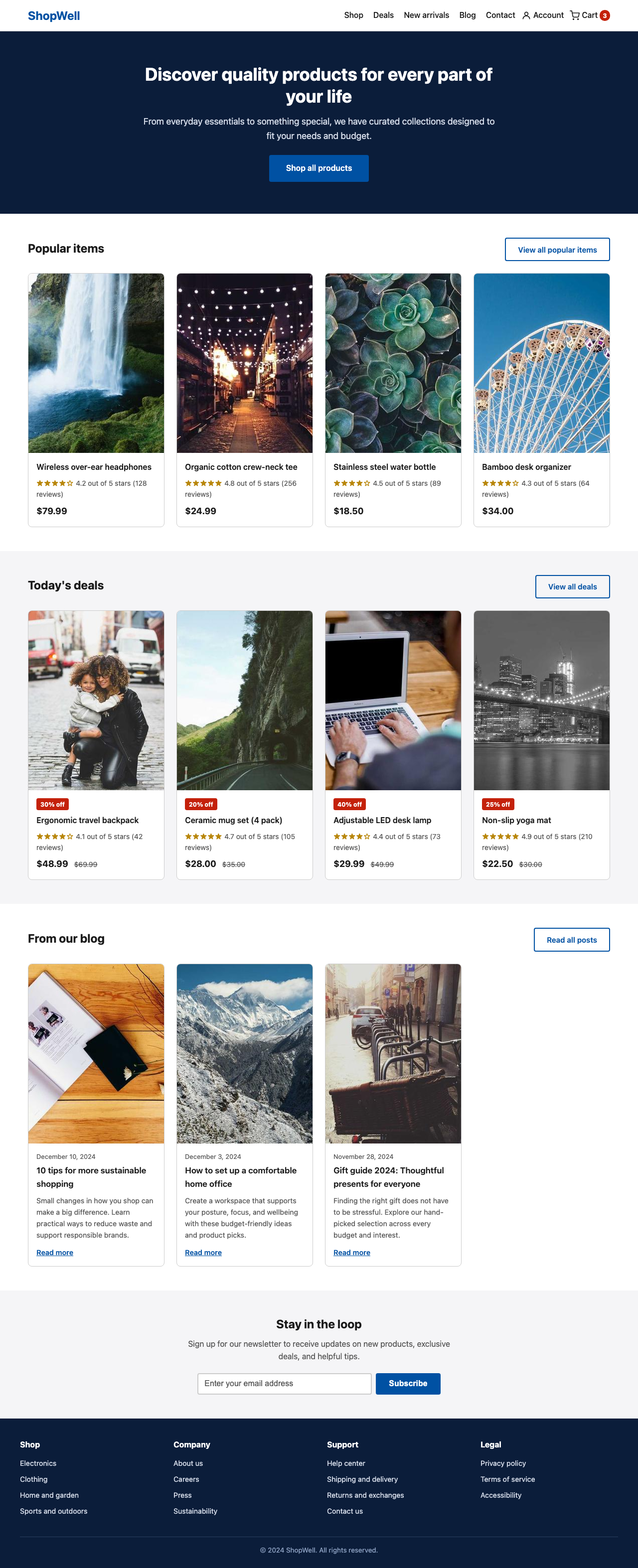 Screenshot sample 4 for shopping-home-page / Claude Opus 4.6