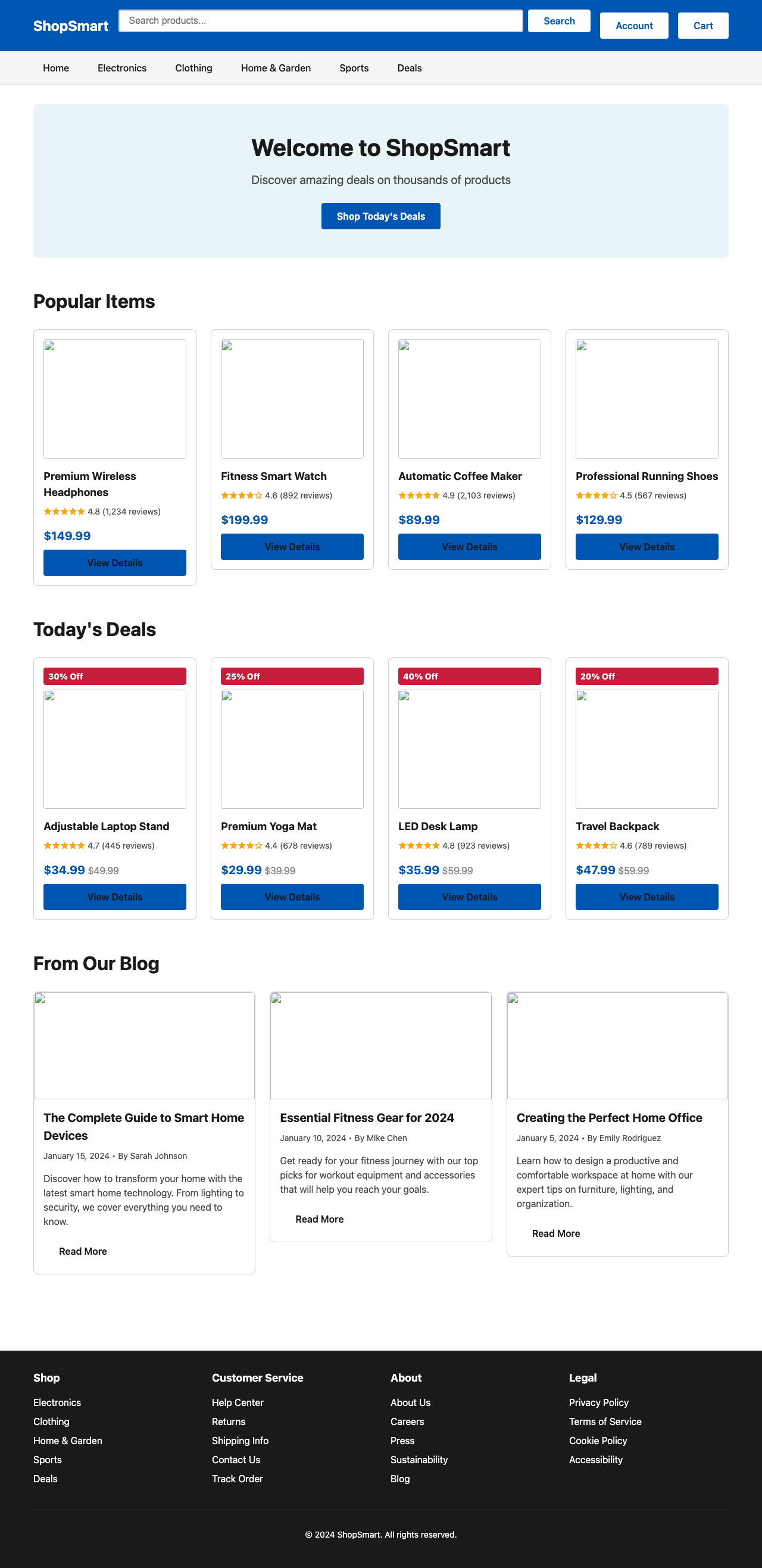 Screenshot sample 3 for shopping-home-page / Claude Sonnet 4.5