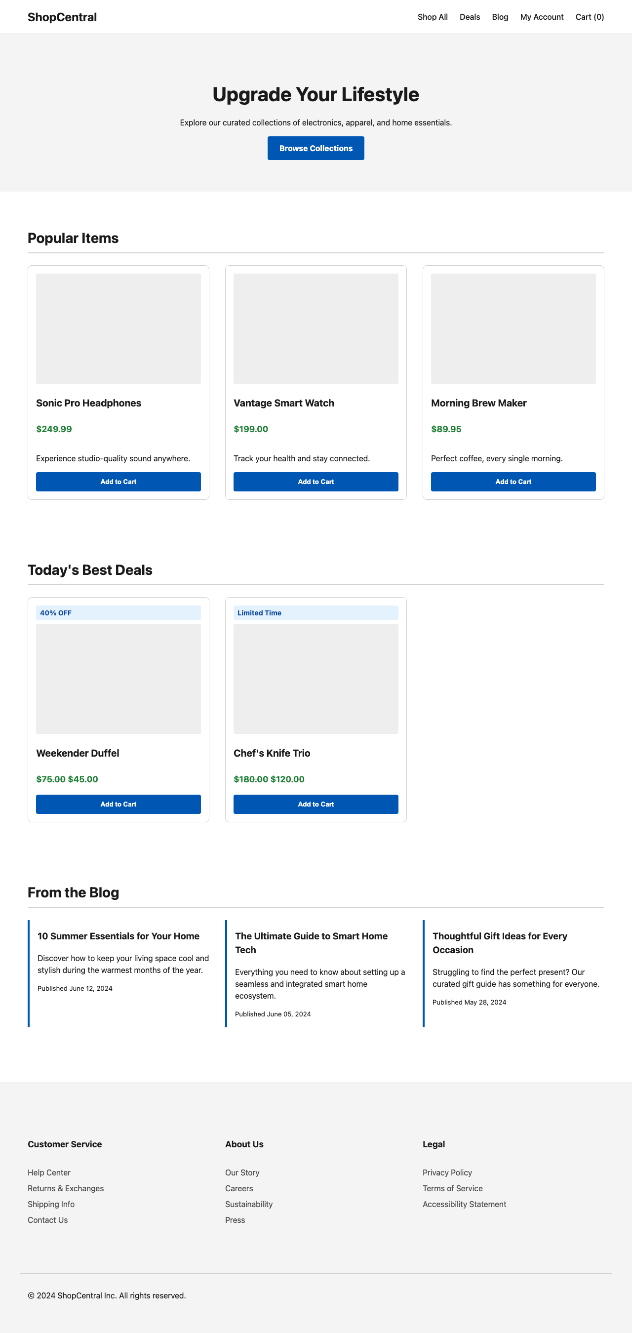 Screenshot sample 0 for shopping-home-page / Gemini 3 Flash Preview