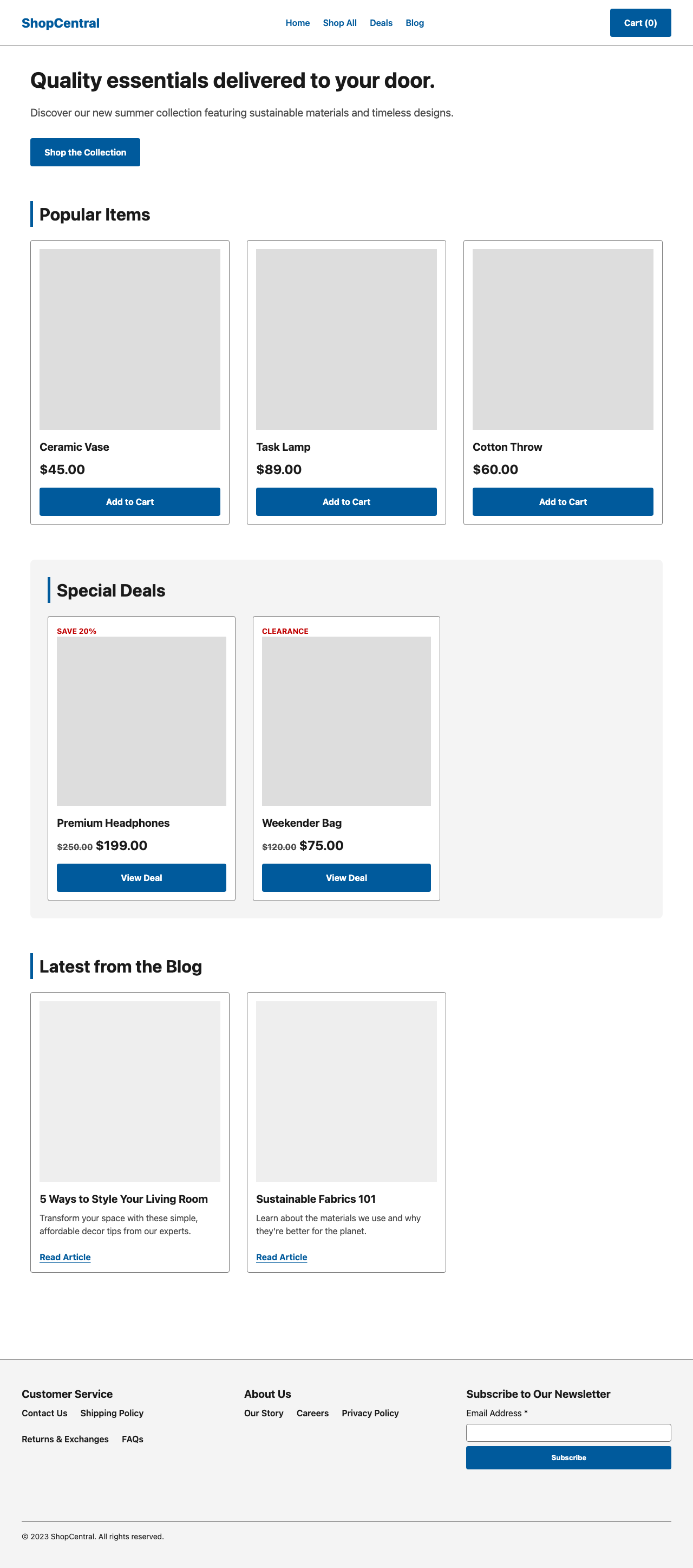 Screenshot sample 2 for shopping-home-page / Gemini 3 Flash Preview