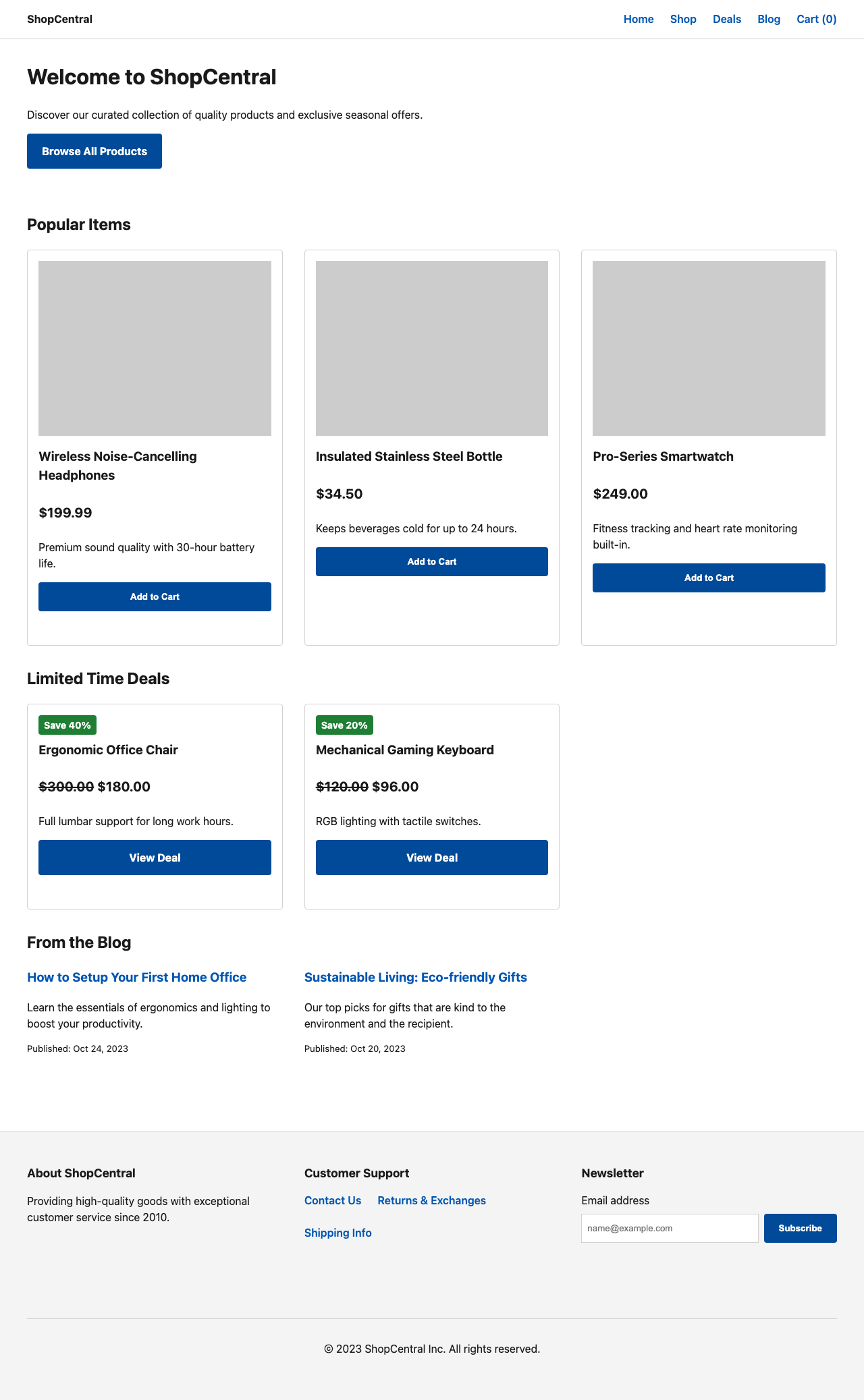 Screenshot sample 4 for shopping-home-page / Gemini 3 Flash Preview