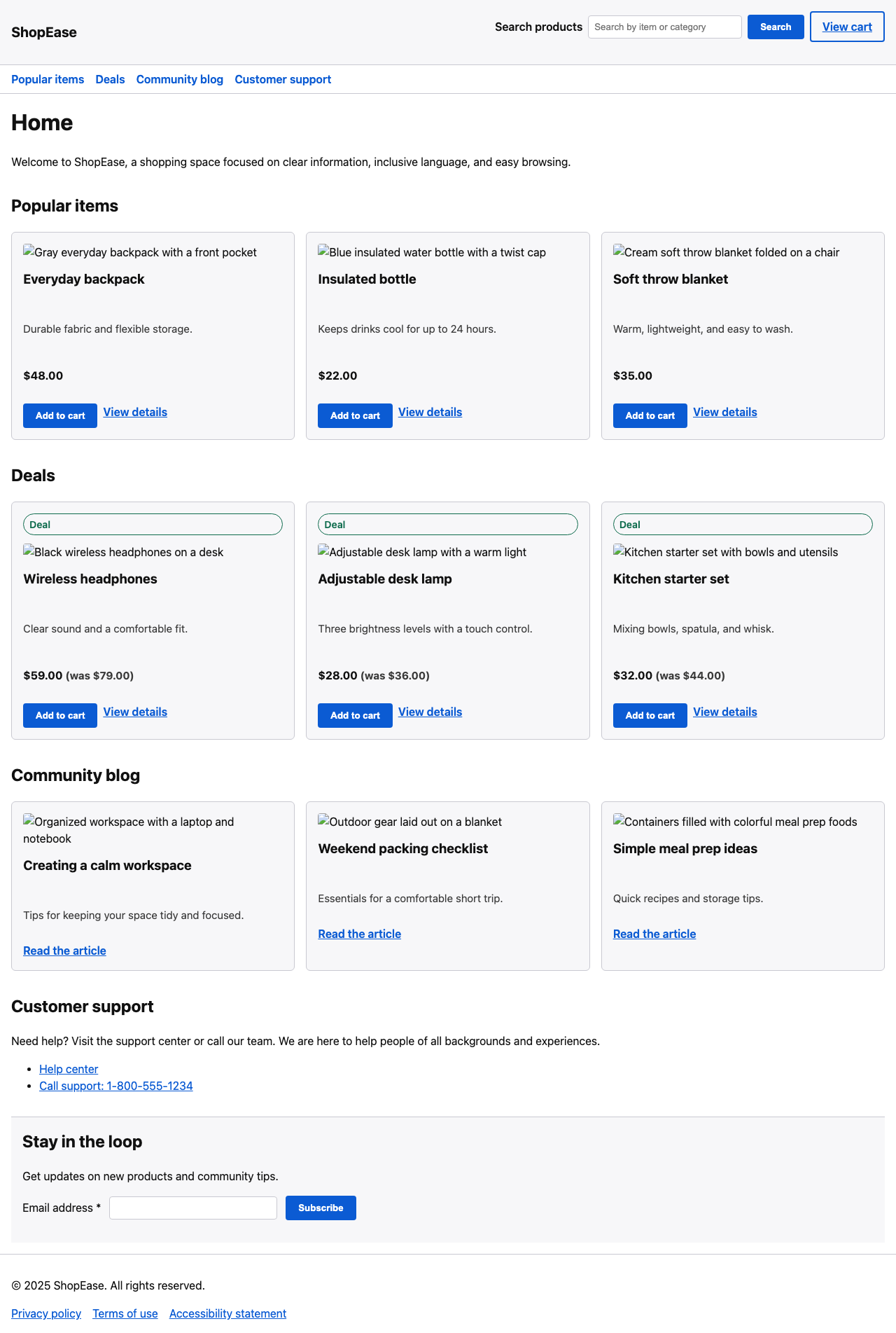 Screenshot sample 0 for shopping-home-page / GPT-5.2 Codex