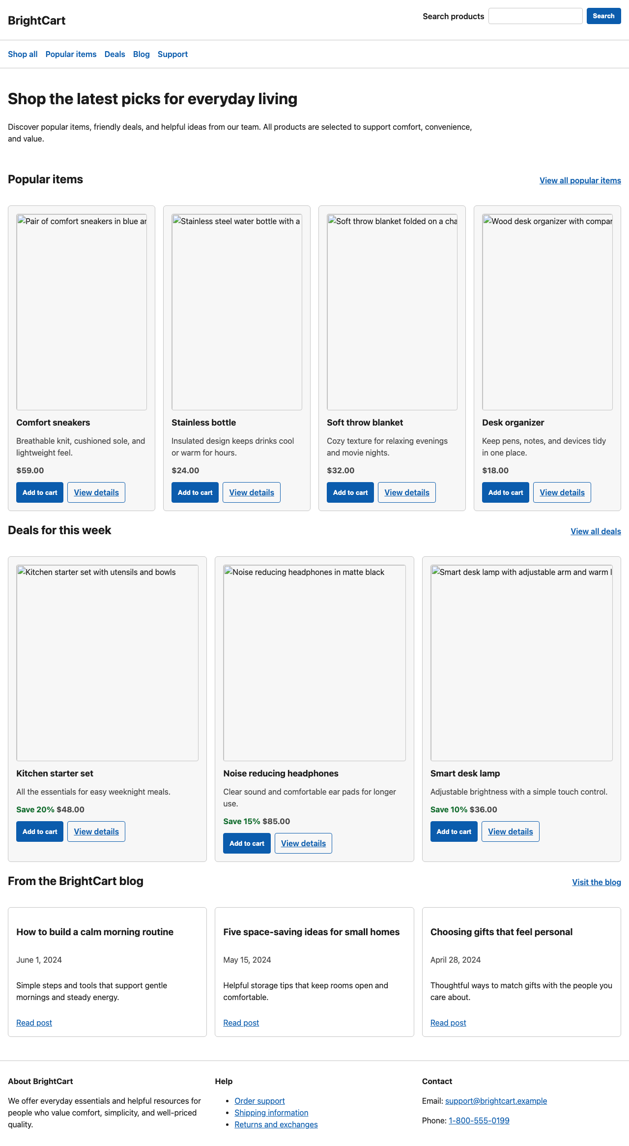 Screenshot sample 4 for shopping-home-page / GPT-5.2 Codex