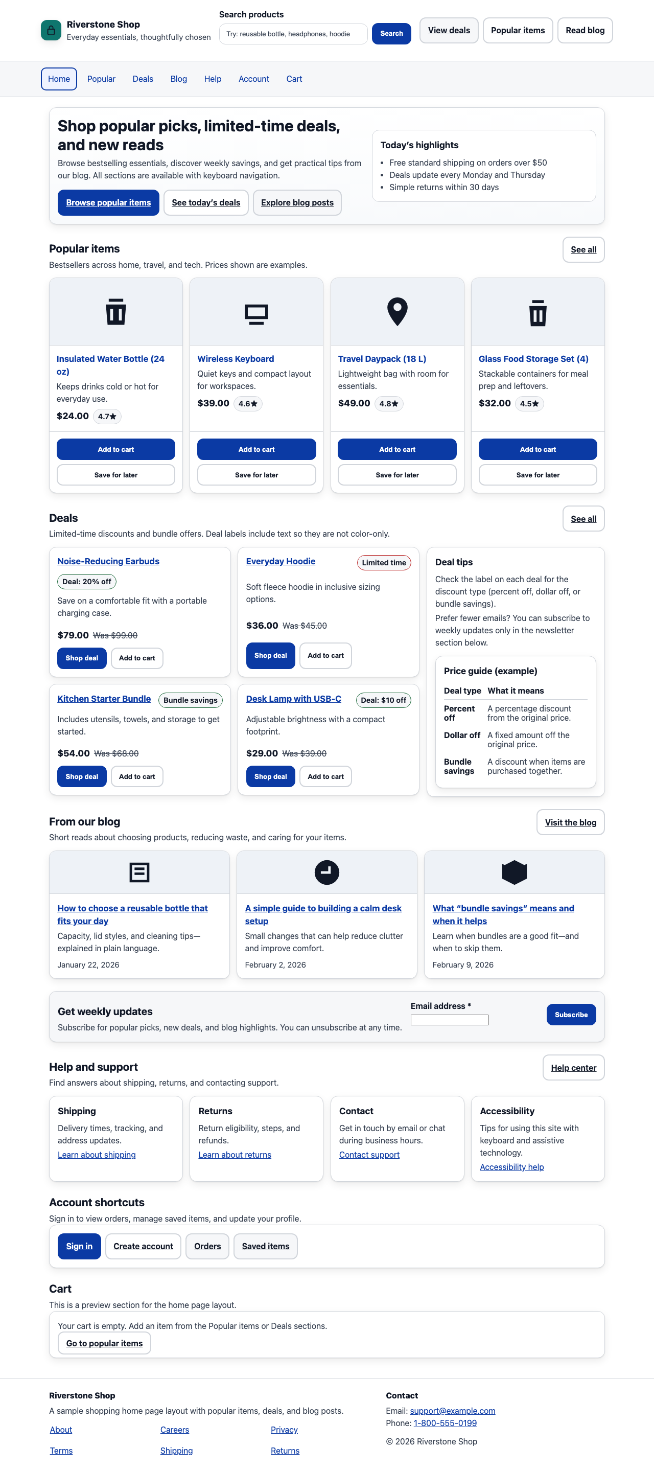 Screenshot sample 1 for shopping-home-page / GPT-5.2