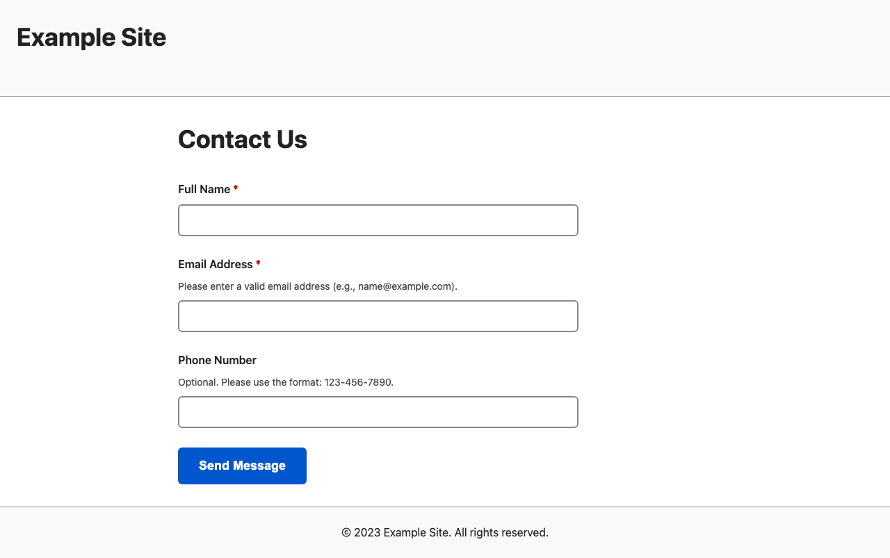 Screenshot sample 3 for simple-contact-form / DeepSeek V3.2