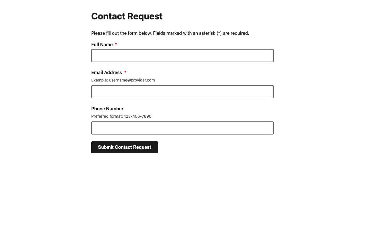 Screenshot sample 2 for simple-contact-form / Gemini 3 Flash Preview