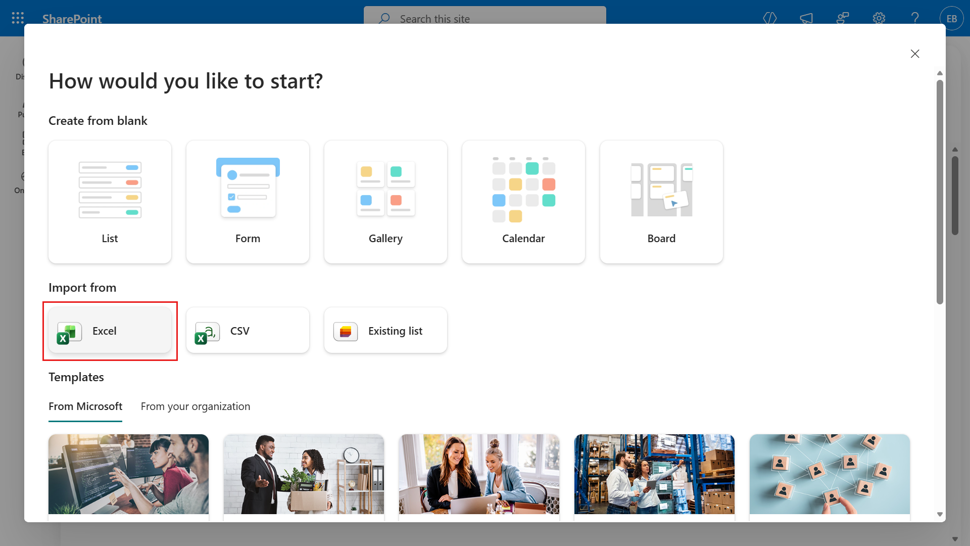 Create SharePoint list from Excel