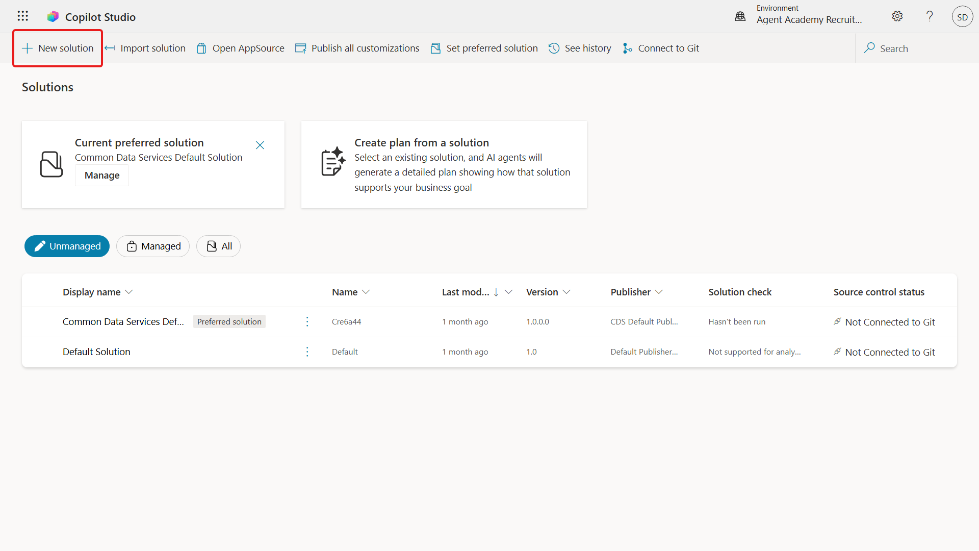 Select new solution in Solution Explorer