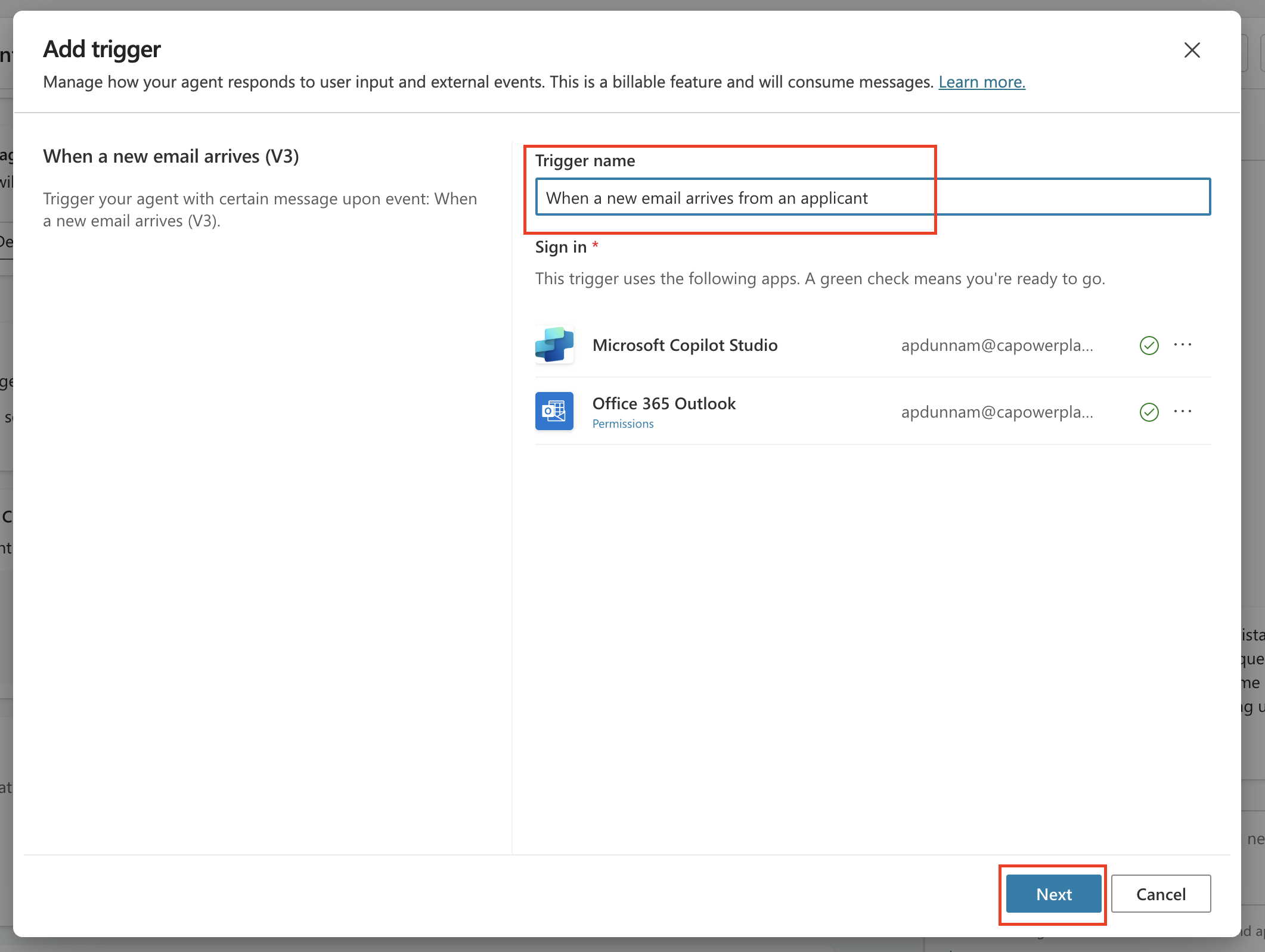 Update details for trigger name and check connection references