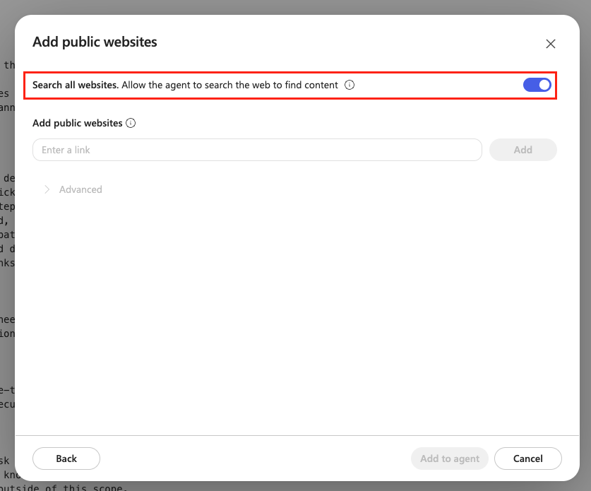 Turn off search across all websites