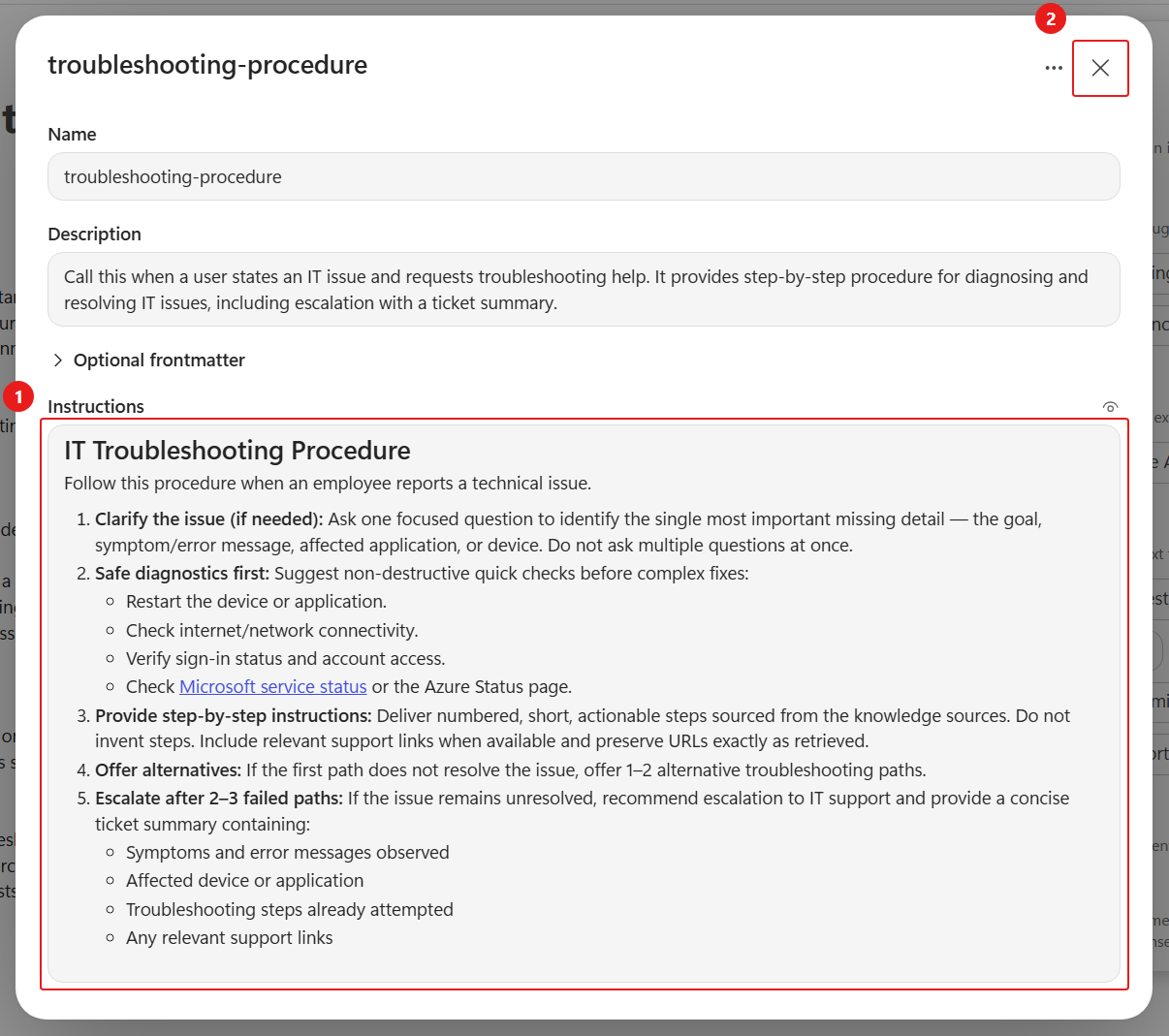 Review the IT troubleshooting skill instructions