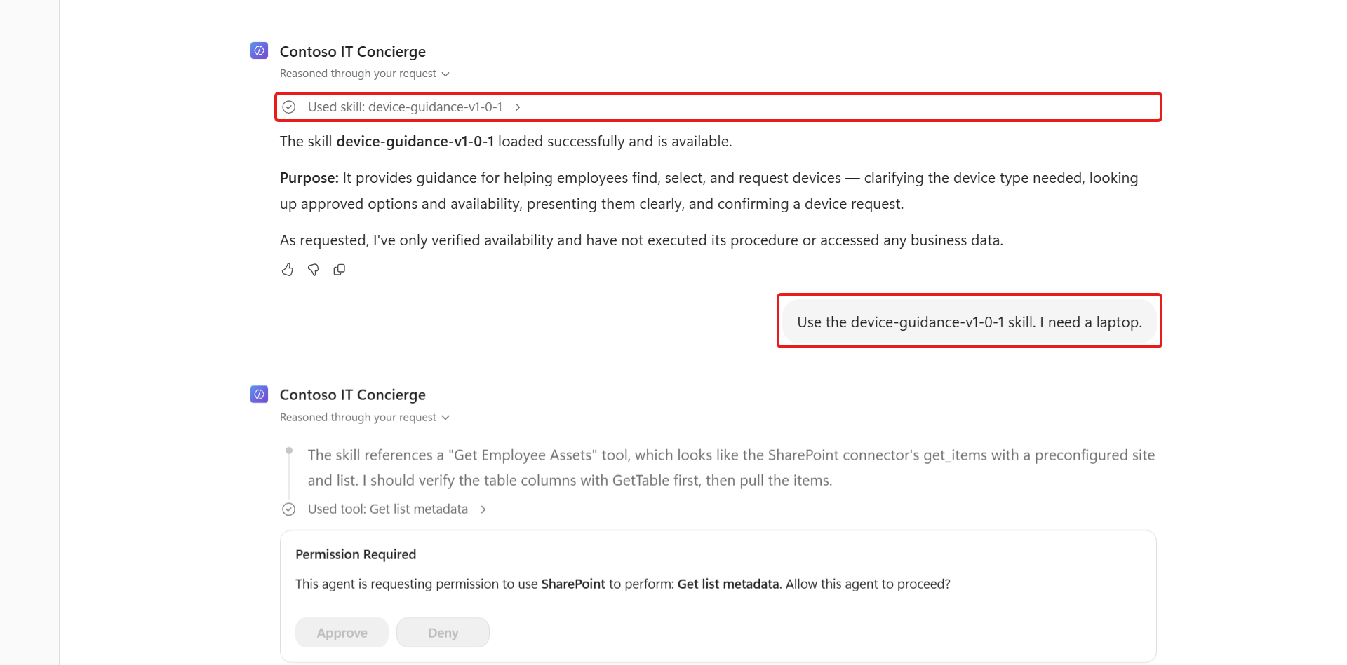 Test the imported device guidance skill