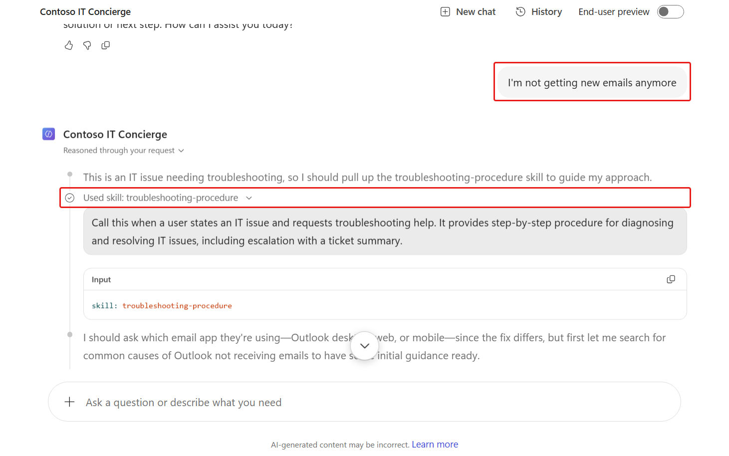 Test the IT troubleshooting skill