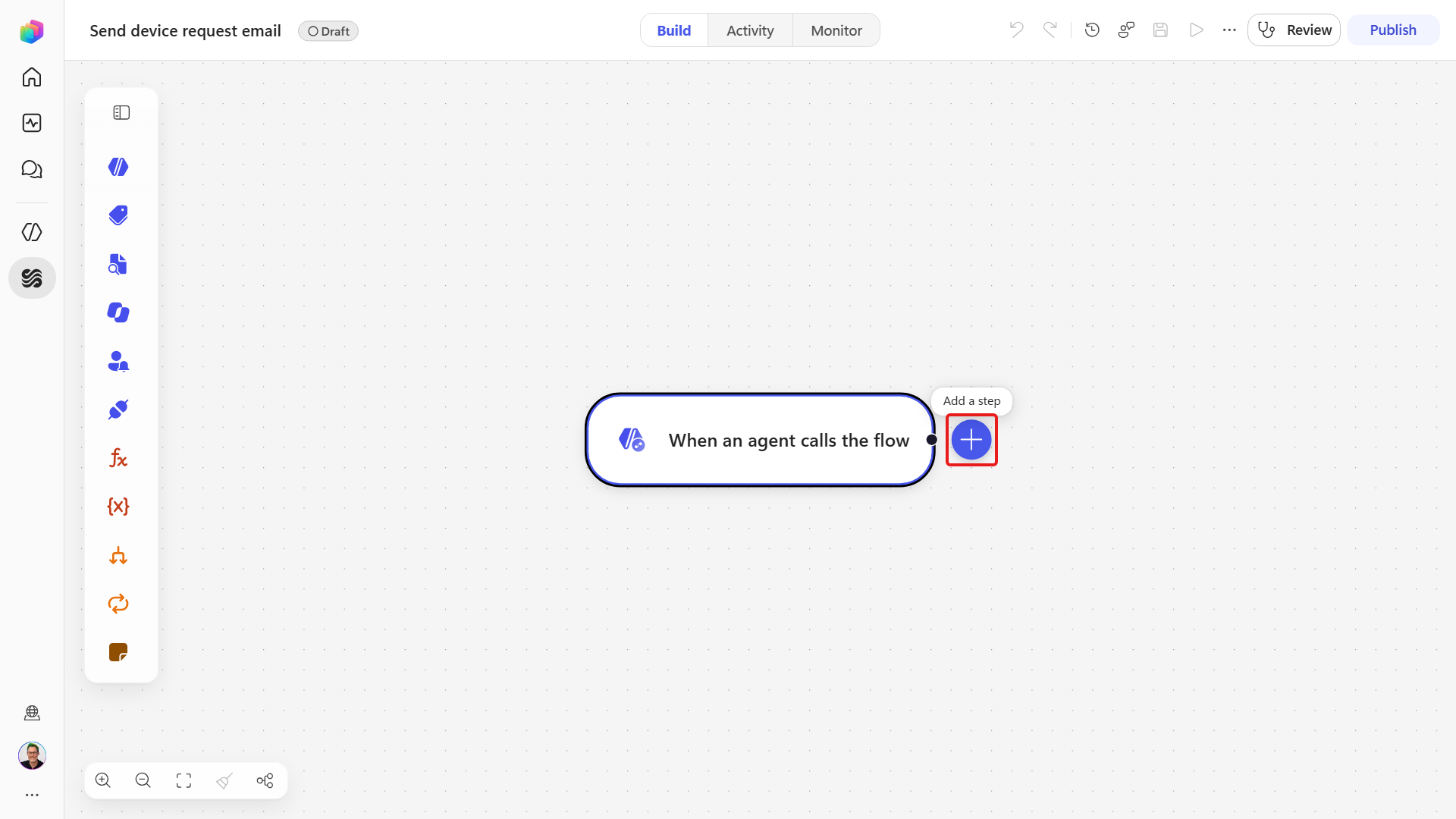 Add a new workflow action step