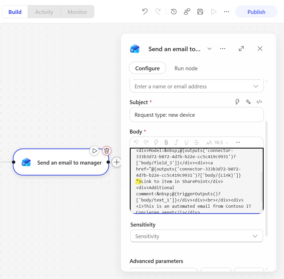 Add HTML emphasis tag around content