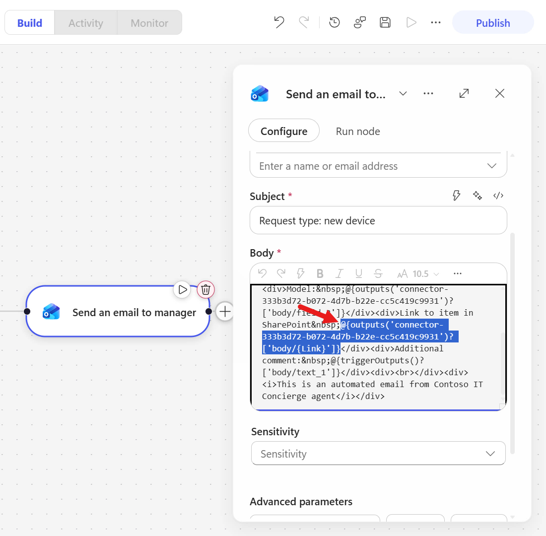 Cut the selected dynamic content token