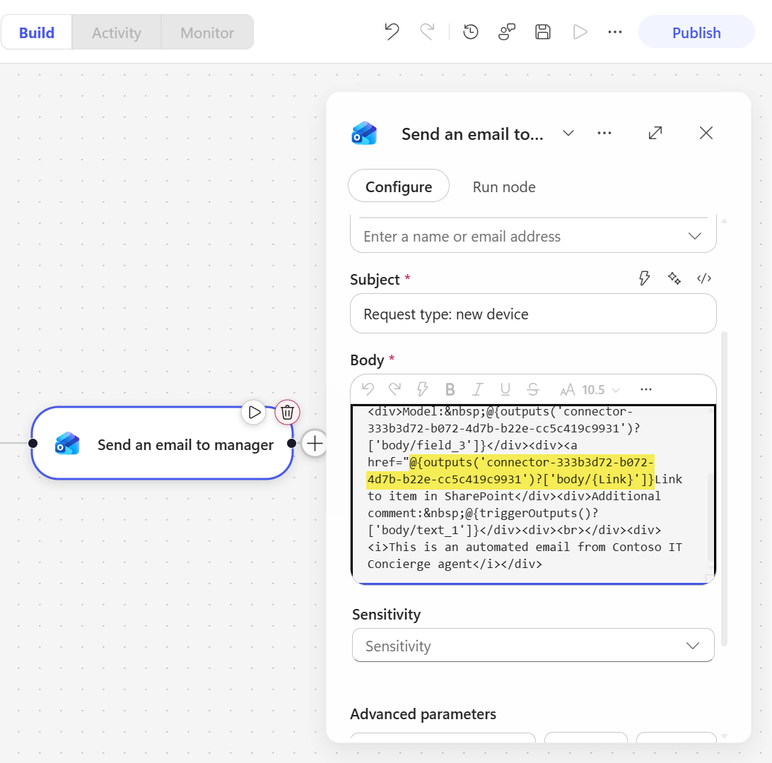 Paste dynamic content inside HTML tags