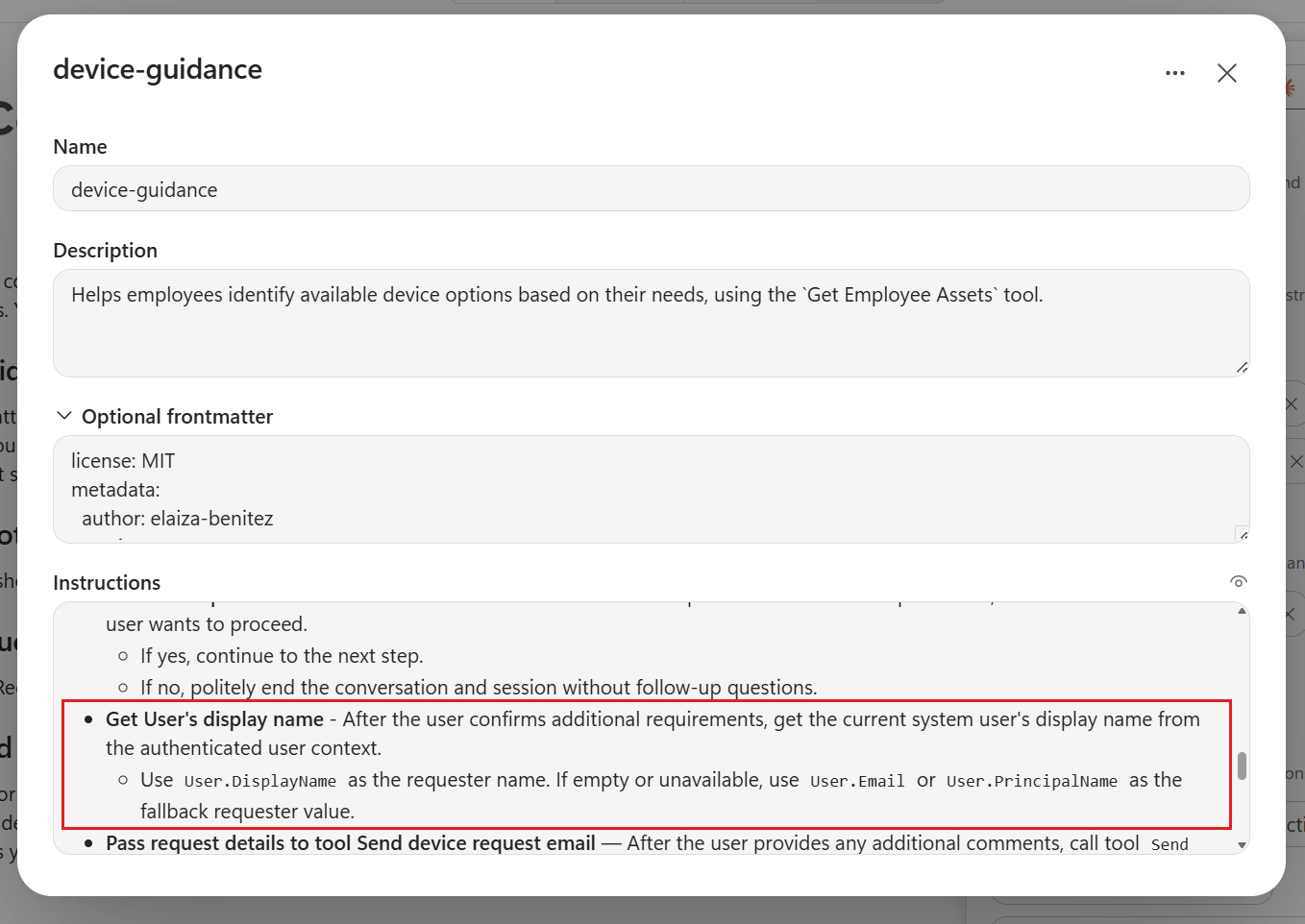 Review instructions for retrieving user details