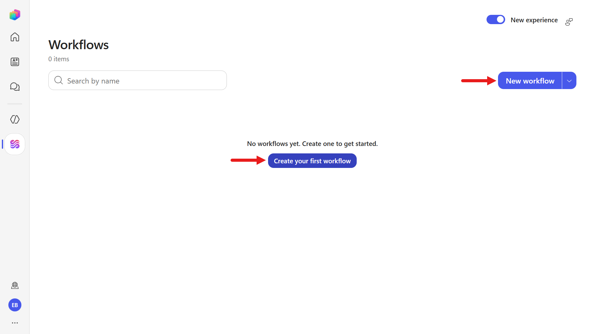 Select a new workflow in Copilot Studio