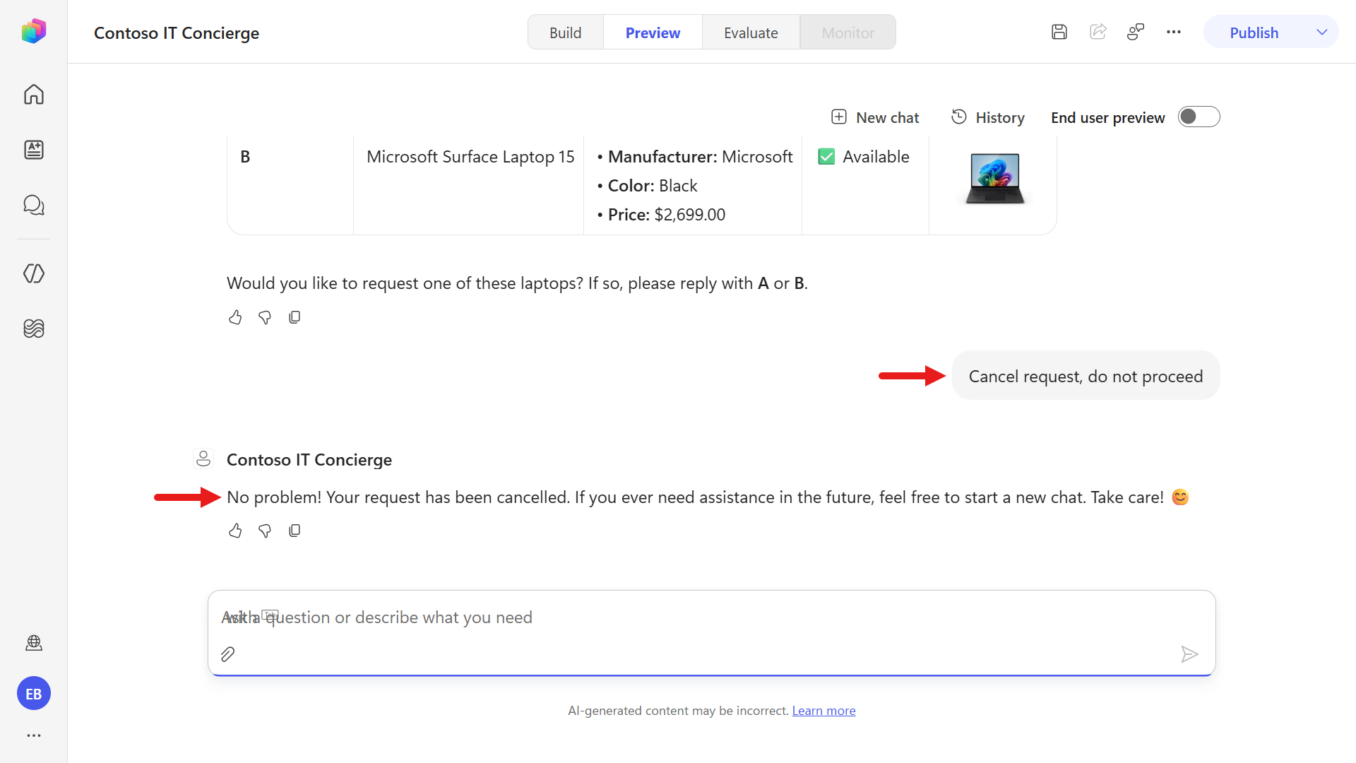 Submit device request cancellation test case