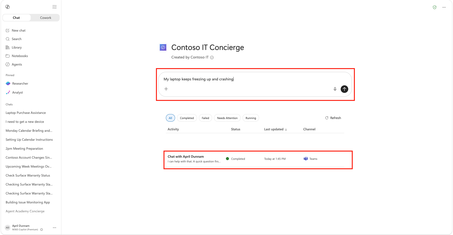 Test the agent in Microsoft 365 Copilot