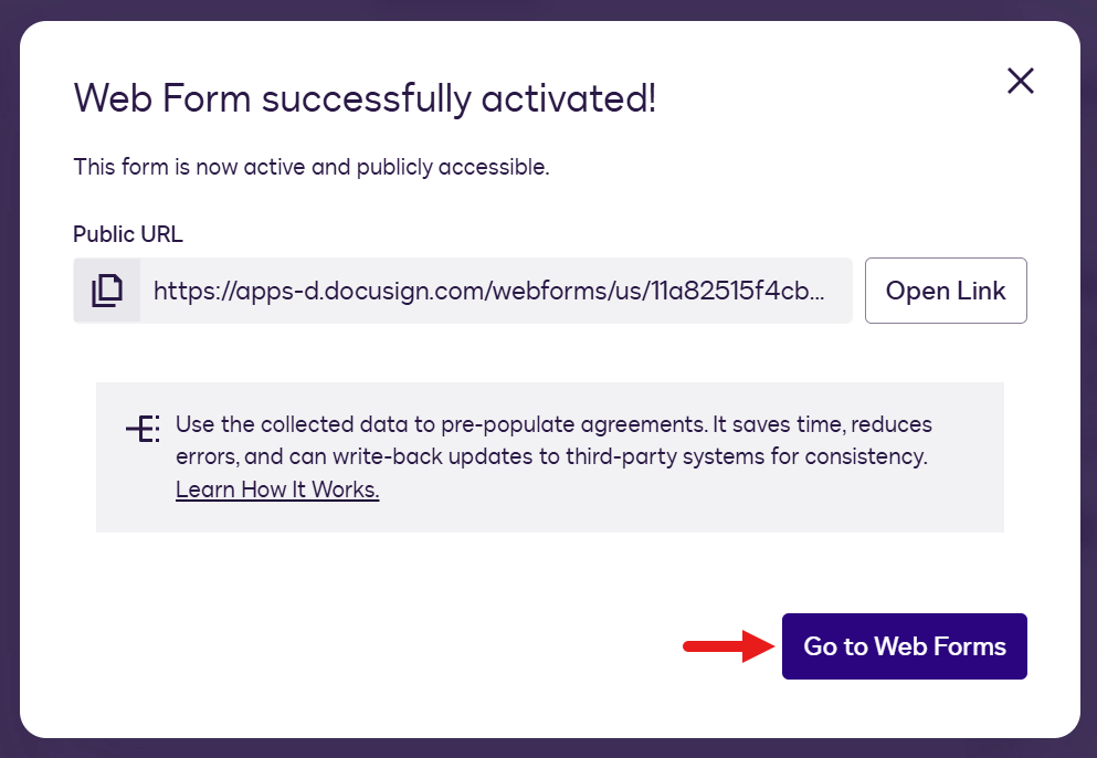 Select Go to Web Forms