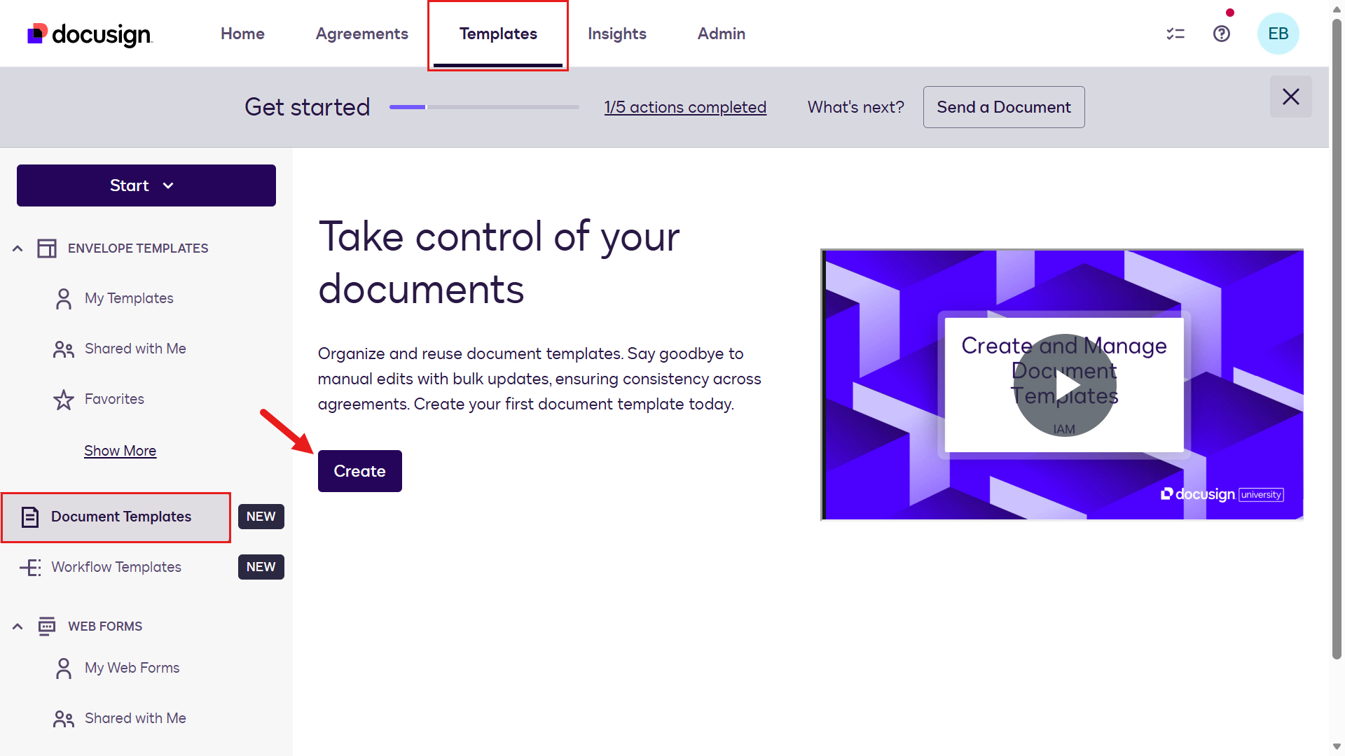 Create new Document Template