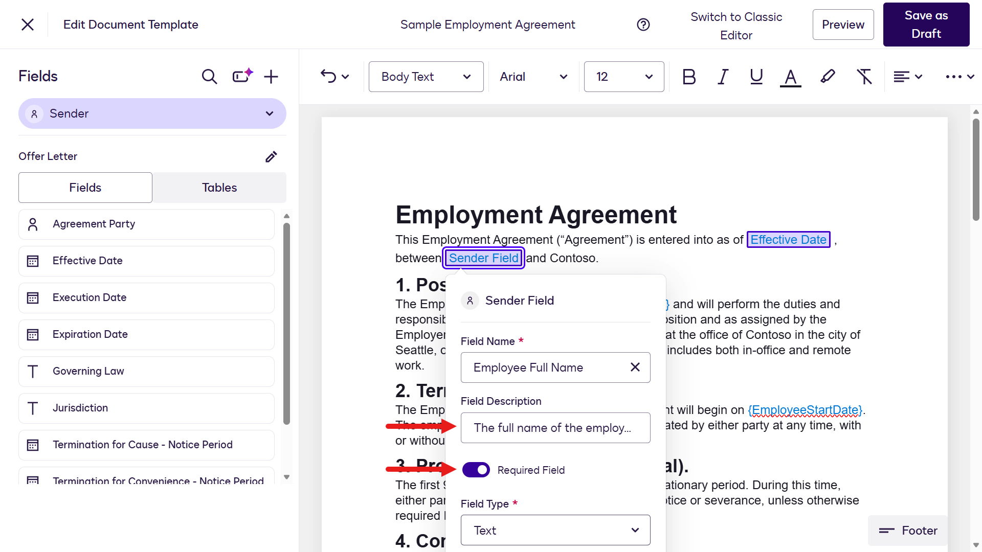 Configure the Employee Full Name field