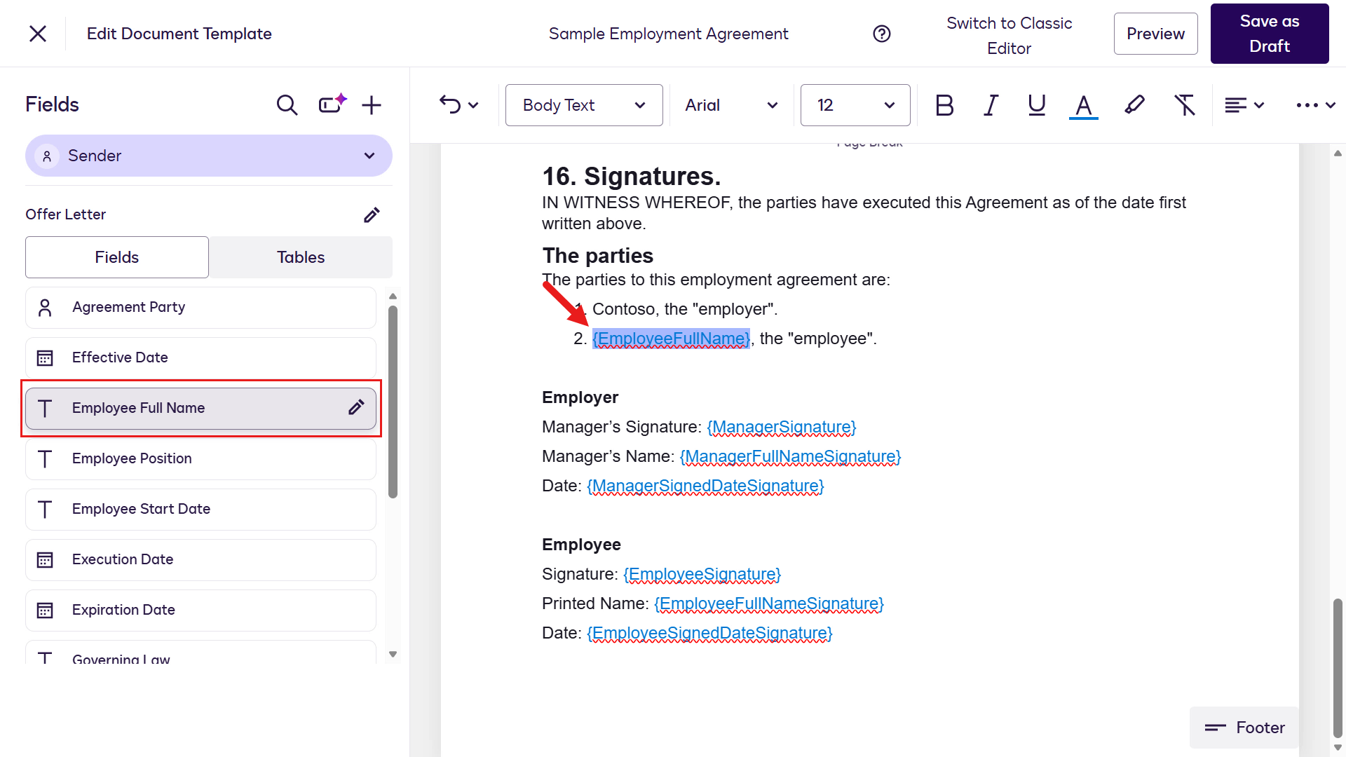 Add Employee Full Name Field