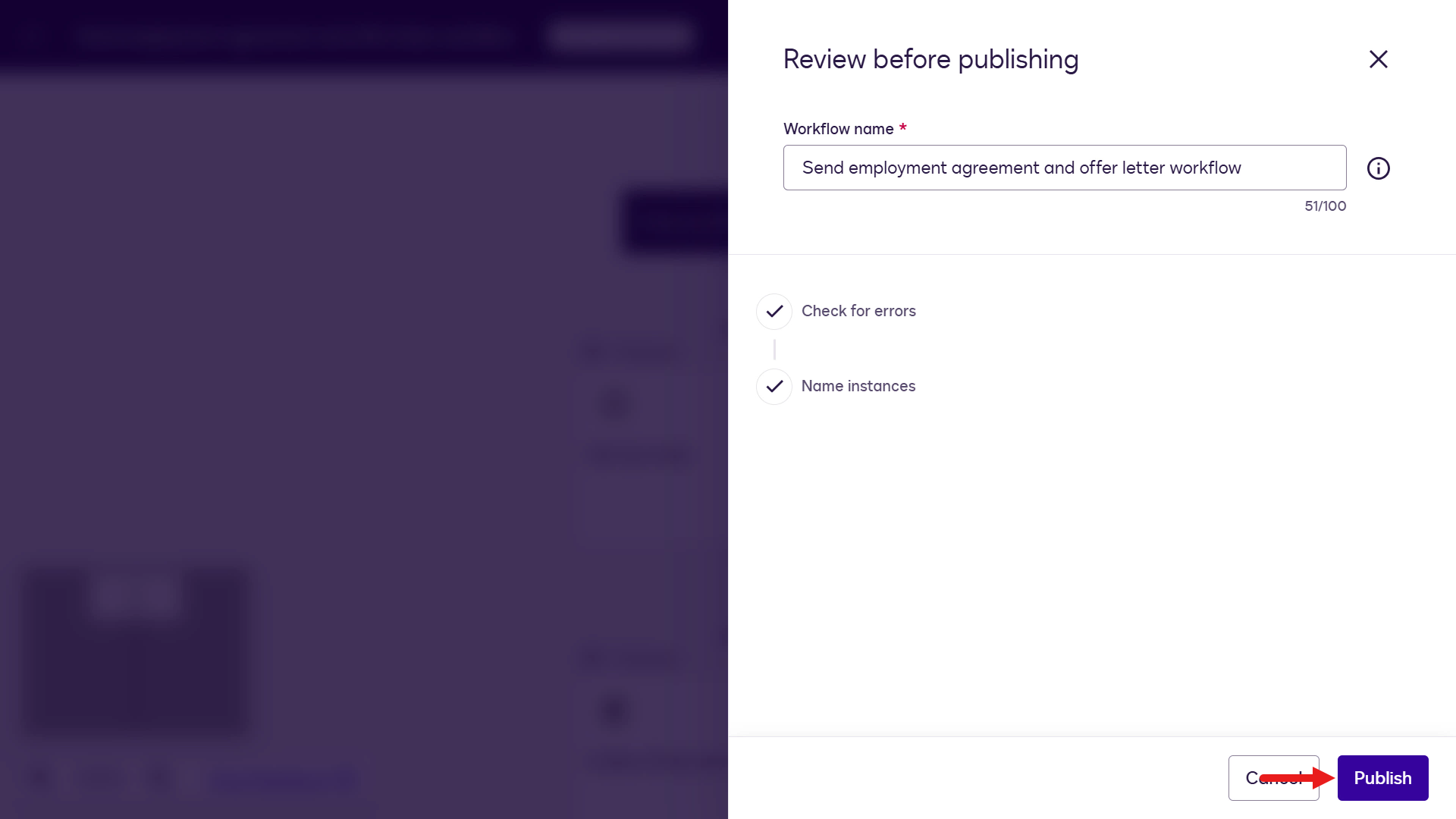 Select Publish