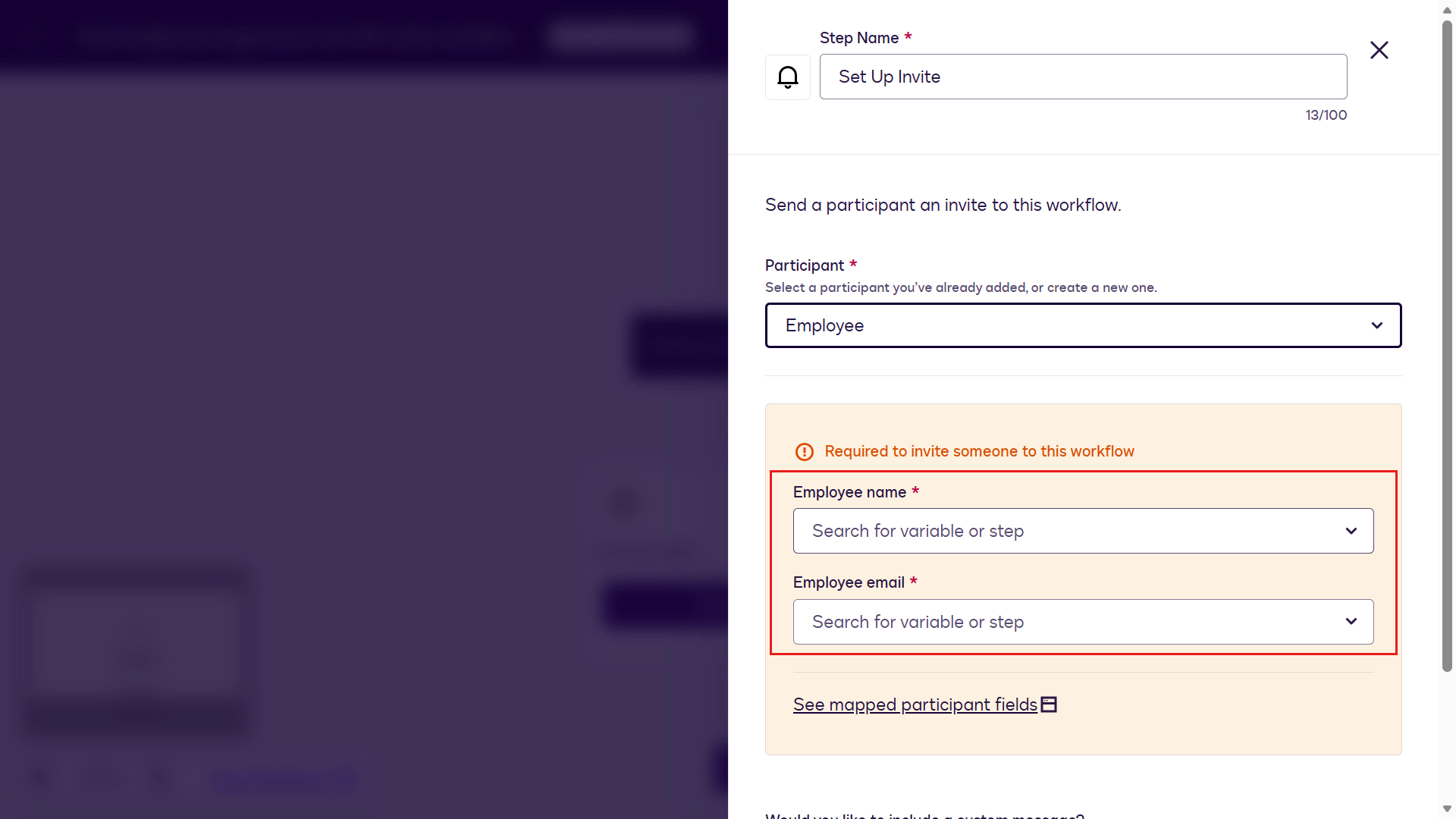 Select variables to map to